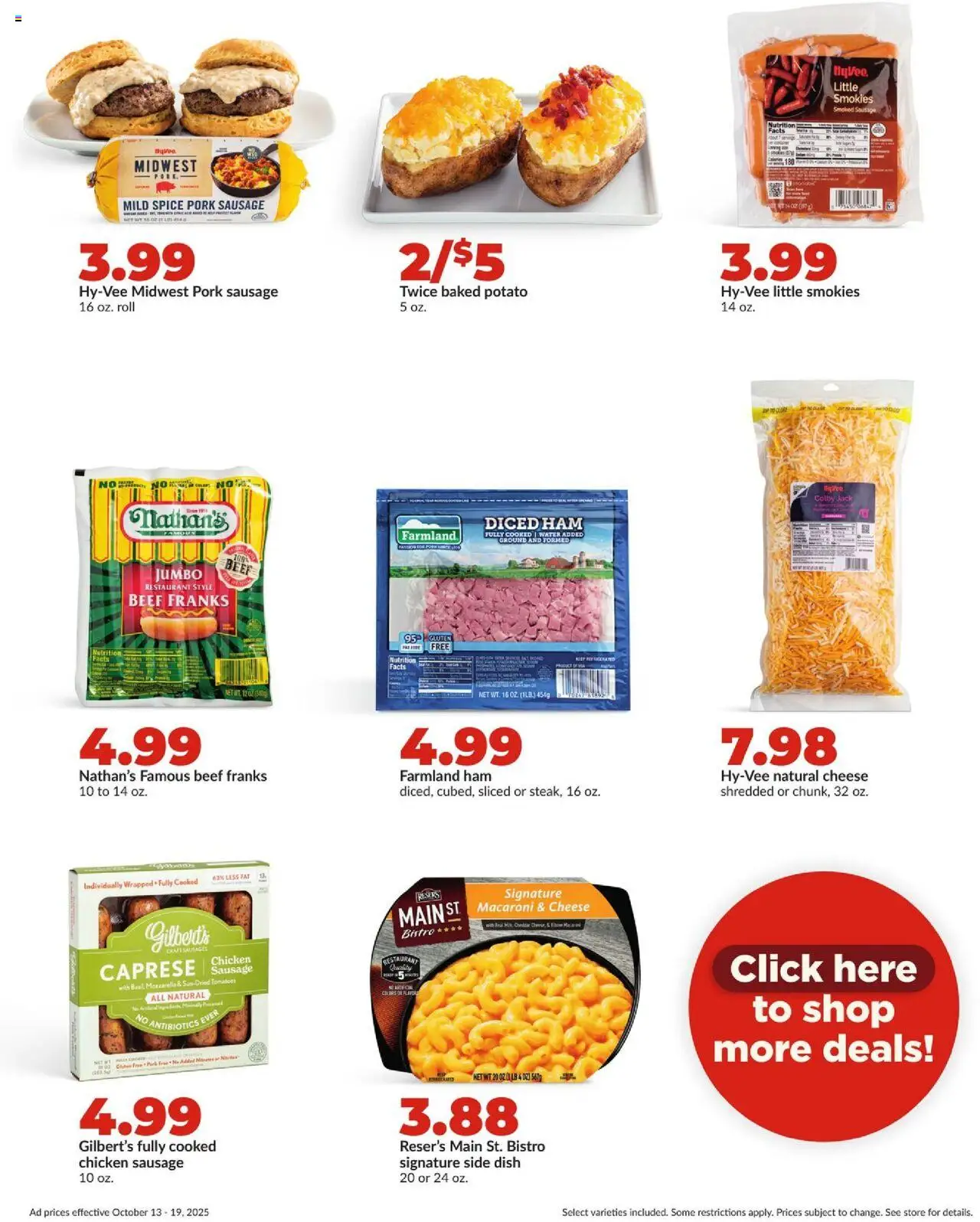 HyVee Weekly Ad - valid from 13.10.2025 | Page: 11 | Products: Ham, Pork, Tomatoes, Water