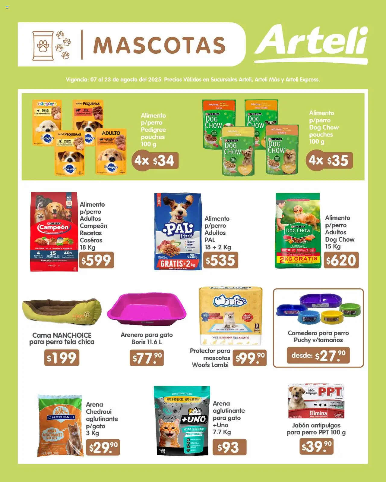 Nuevas ofertas de Arteli válidas en toda la República Mexicana desde el 07.08.2025. ¡Encuentra las mejores ofertas en Arteli - Folleto Quincenal ! | Página: 18 | Productos: Pollo, Cereales, Cama, Tapete