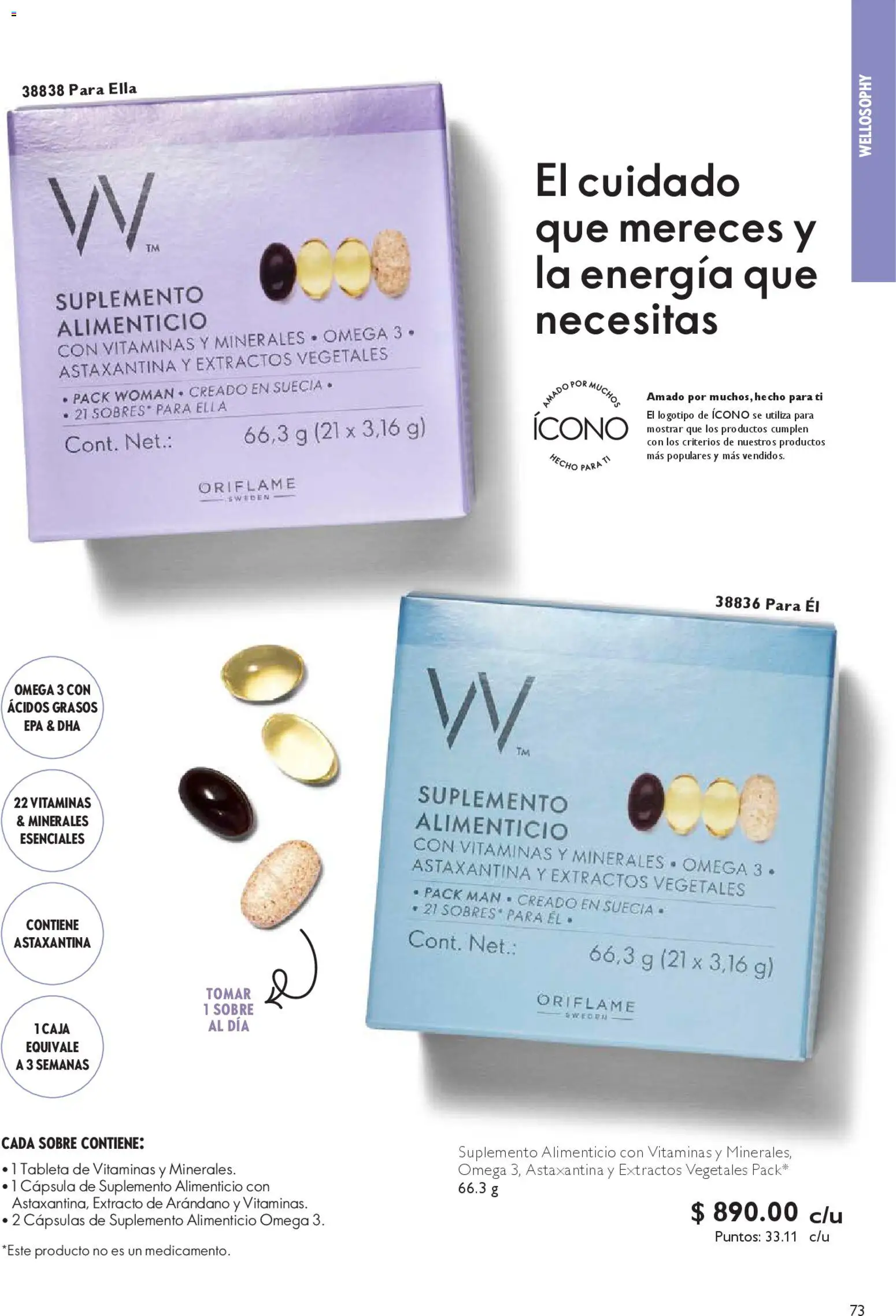 Nuevas ofertas de Oriflame válidas en toda la República Mexicana desde el 14.02.2026. ¡Encuentra las mejores ofertas en Oriflame campaña 3 2026! | Página: 73 | Productos: Papa, Vitaminas, Tableta, Sobre