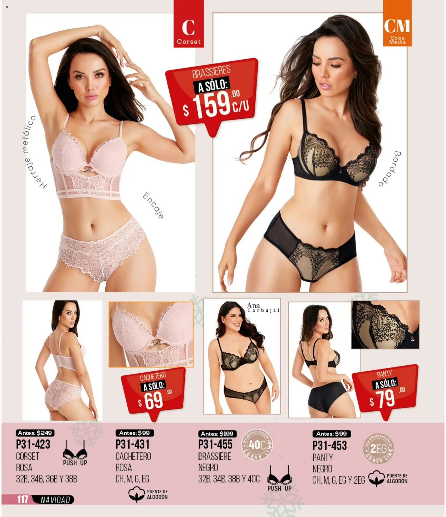 Nuevas ofertas de Cklass válidas en toda la República Mexicana desde el 30.11.2025. ¡Encuentra las mejores ofertas en Cklass catálogo Rebajas Navideñas Ropa! | Página: 118 | Productos: Algodón, Cachetero