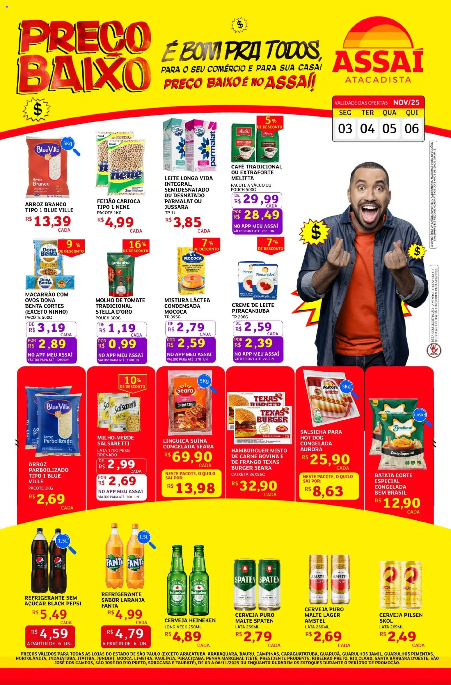 Assaí Atacadista Folheto - válido de 28.11.2025 | Página: 1 | Produtos: Salsicha, Café, Creme, Baixo