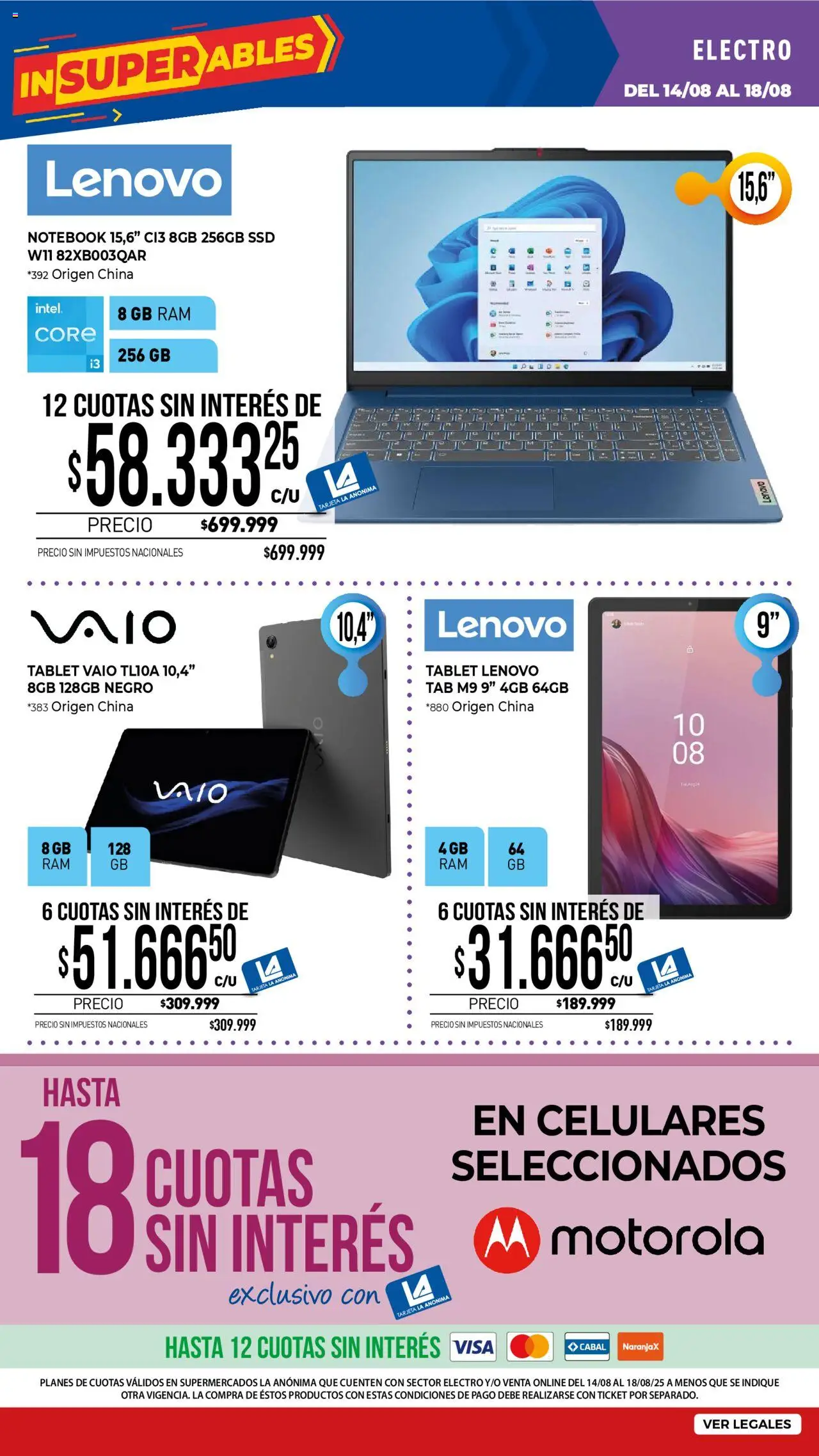 La Anonima - Insuperables - z5 │ válido desde el 14.08.2025 | Página: 35 | Productos: Tablet, Notebook