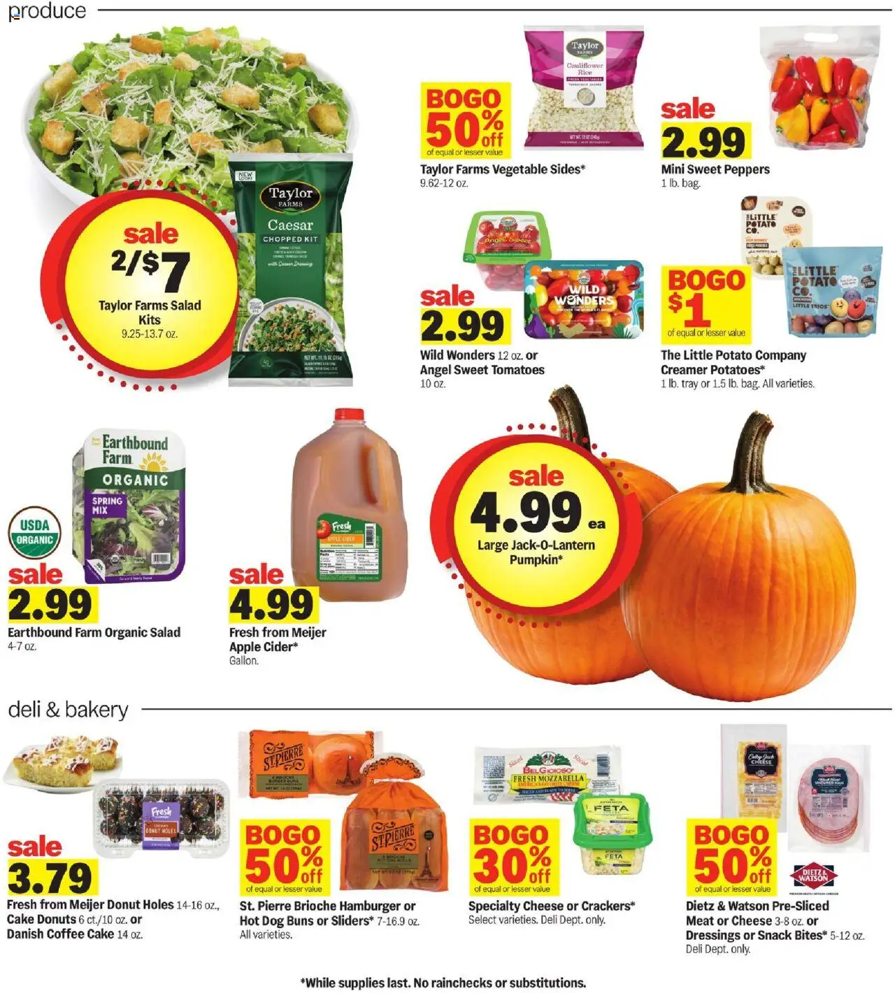 Meijer Weekly Ad - MI - valid from 01.10.2025 | Page: 7 | Products: Bakery, Peppers, Cheese, Tomatoes