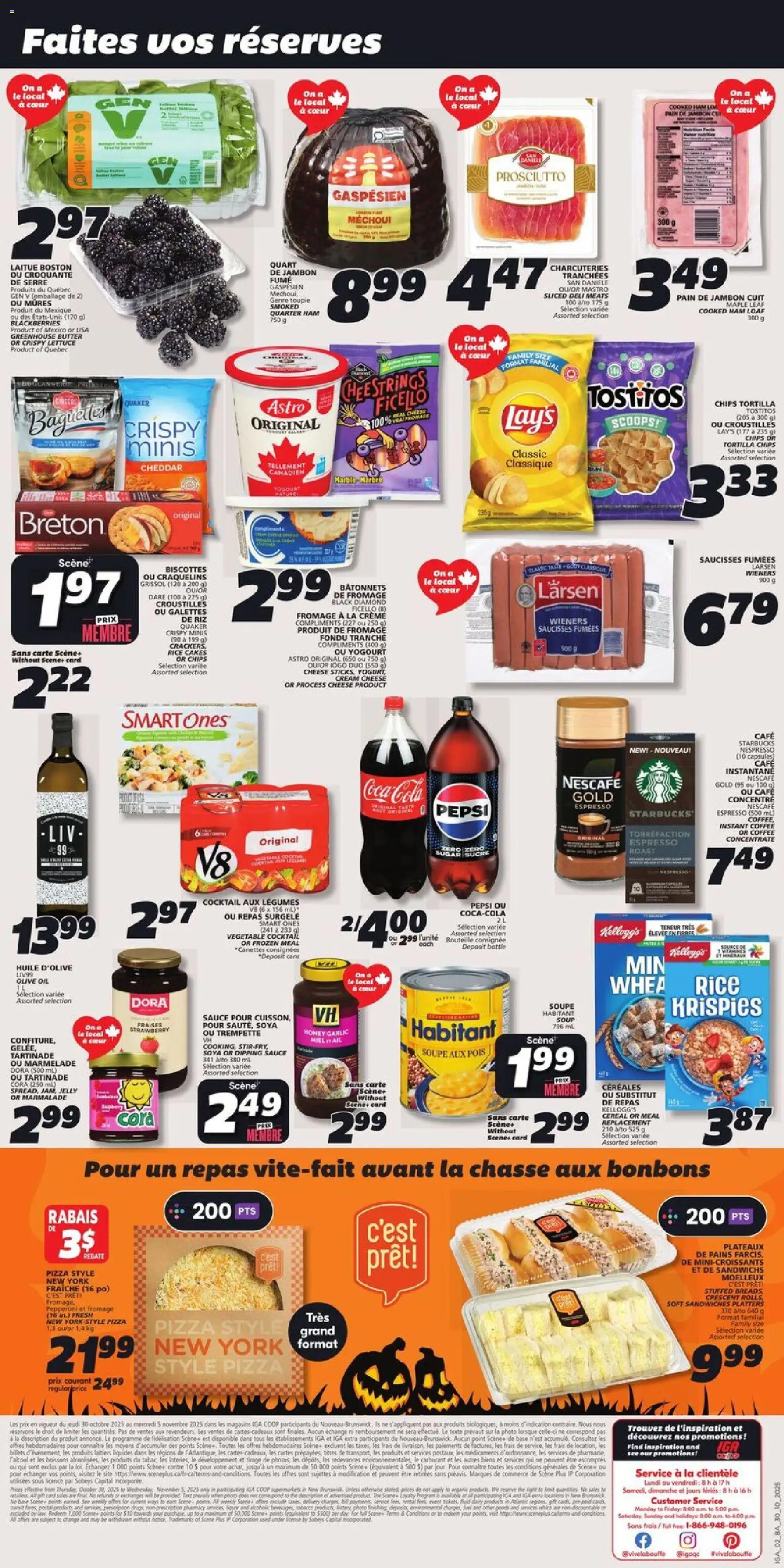 IGA flyer valid from 30.10.2025 | Page: 2 | Products: Rice, Chips, Cream, Coffee