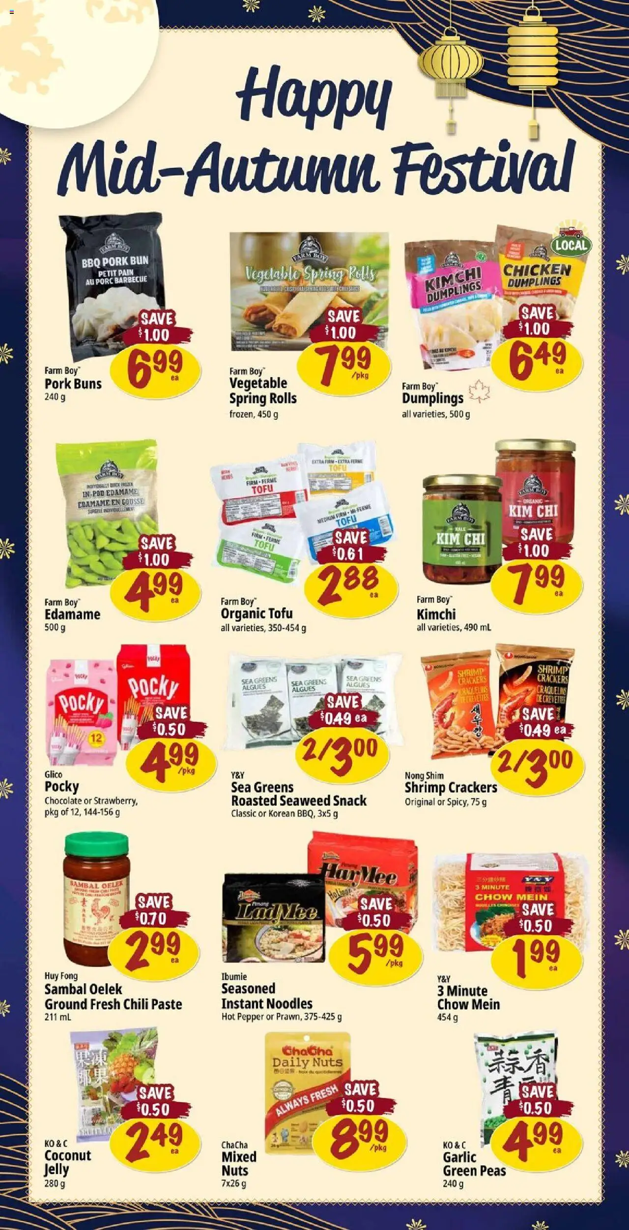 Farm Boy flyer valid from 02.10.2025 | Page: 5 | Products: Noodles, Nuts, Chocolate, Pork