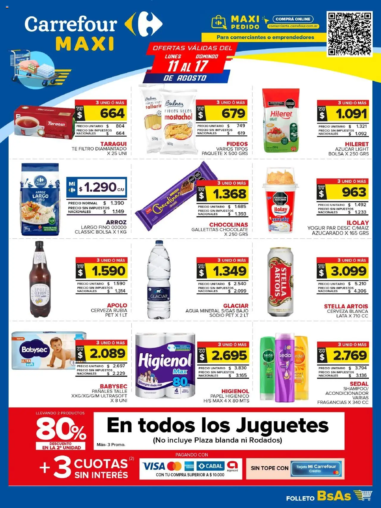 Carrefour Maxi catálogo │ válido desde el 11.08.2025 | Página: 1 | Productos: Bolsa, Galletitas, Yogur, Cerveza