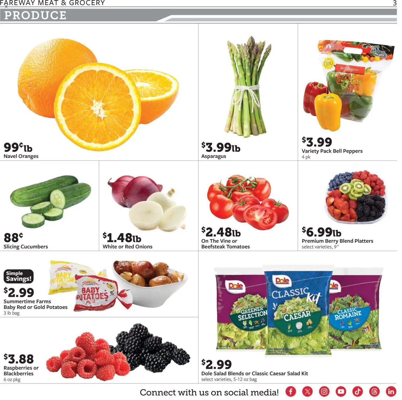 Fareway - Weekly Ad - valid from 26.01.2026 | Page: 3 | Products: Romaine, Asparagus, Potatoes, Bag