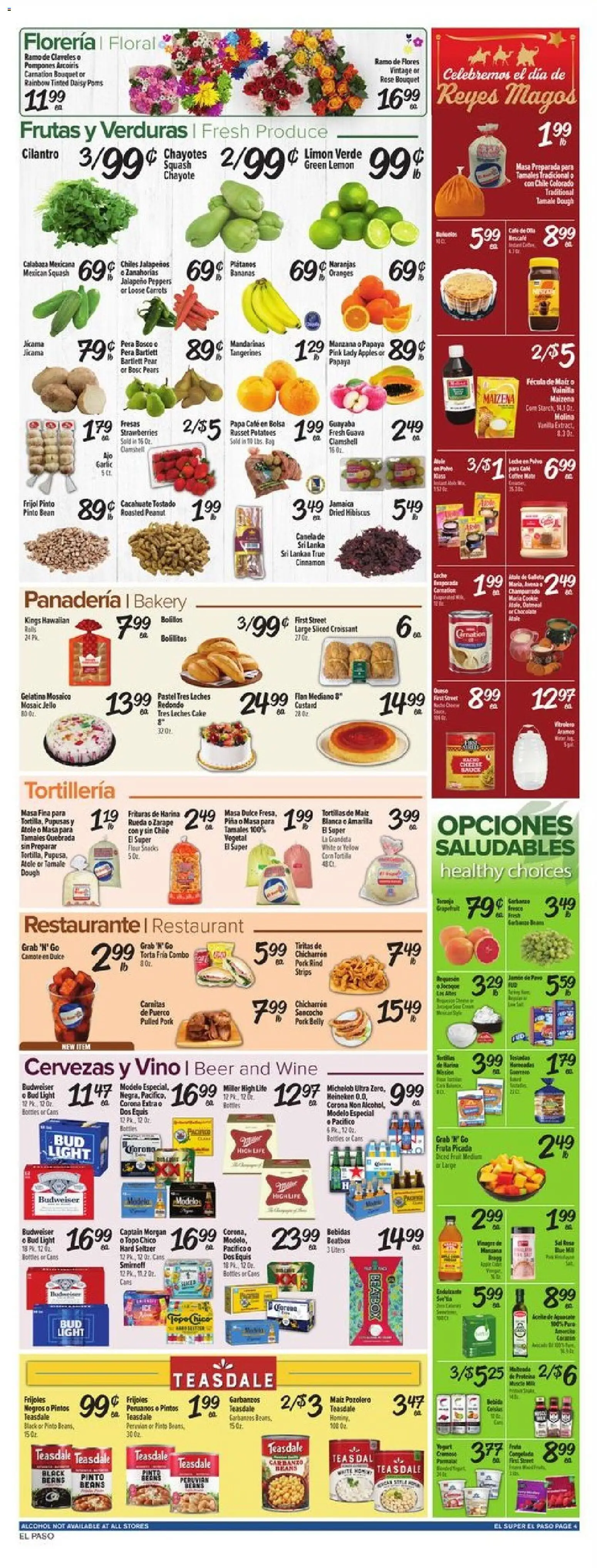 El Super Weekly Ad - TX - valid from 31.12.2025 | Page: 4 | Products: Strawberries, Tangerines, Sauce, Lemon
