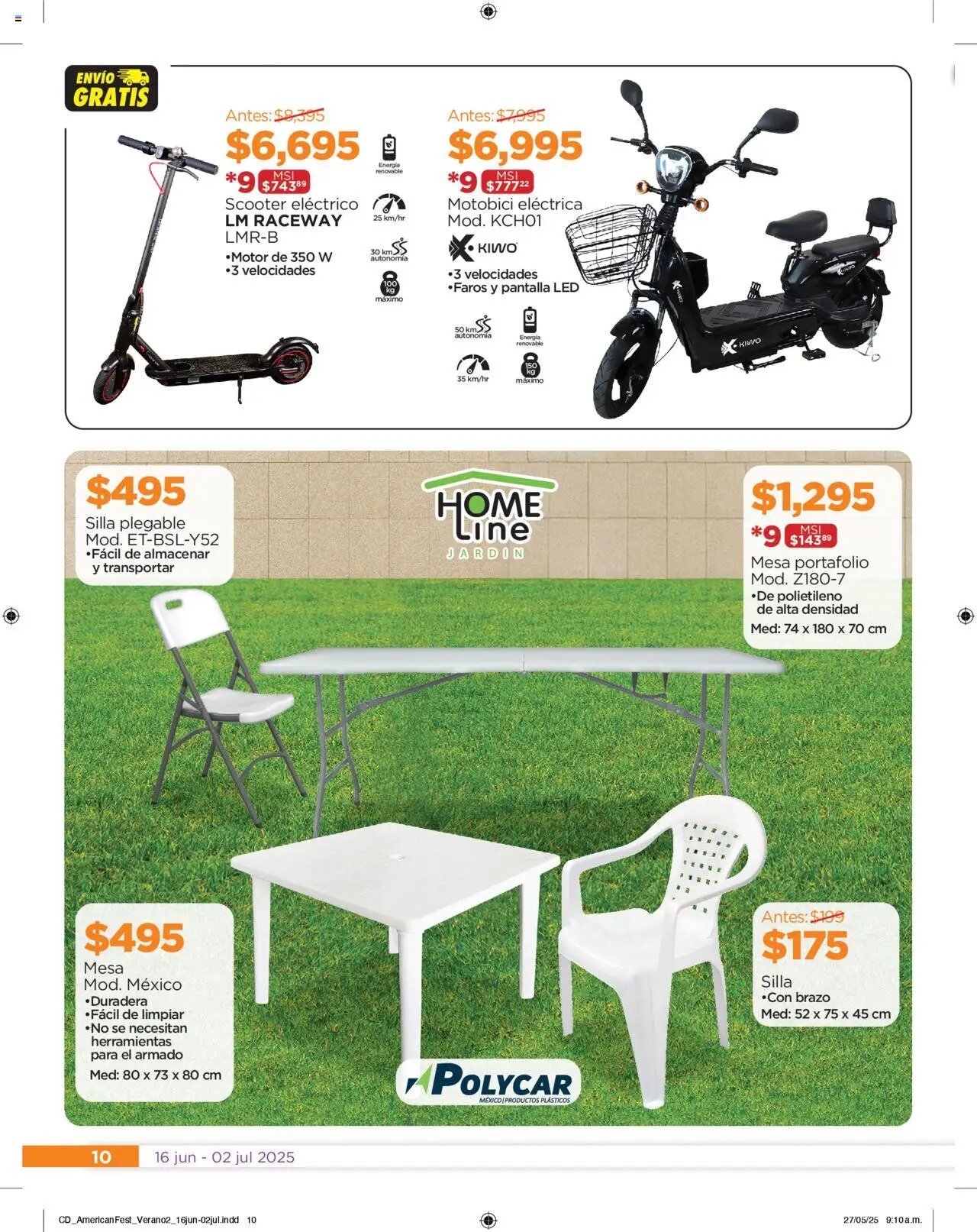 Nuevas ofertas de Chedraui válidas en toda la República Mexicana desde el 16.06.2025. ¡Encuentra las mejores ofertas en Chedraui folleto! | Página: 10 | Productos: Silla, Scooter, Mesa
