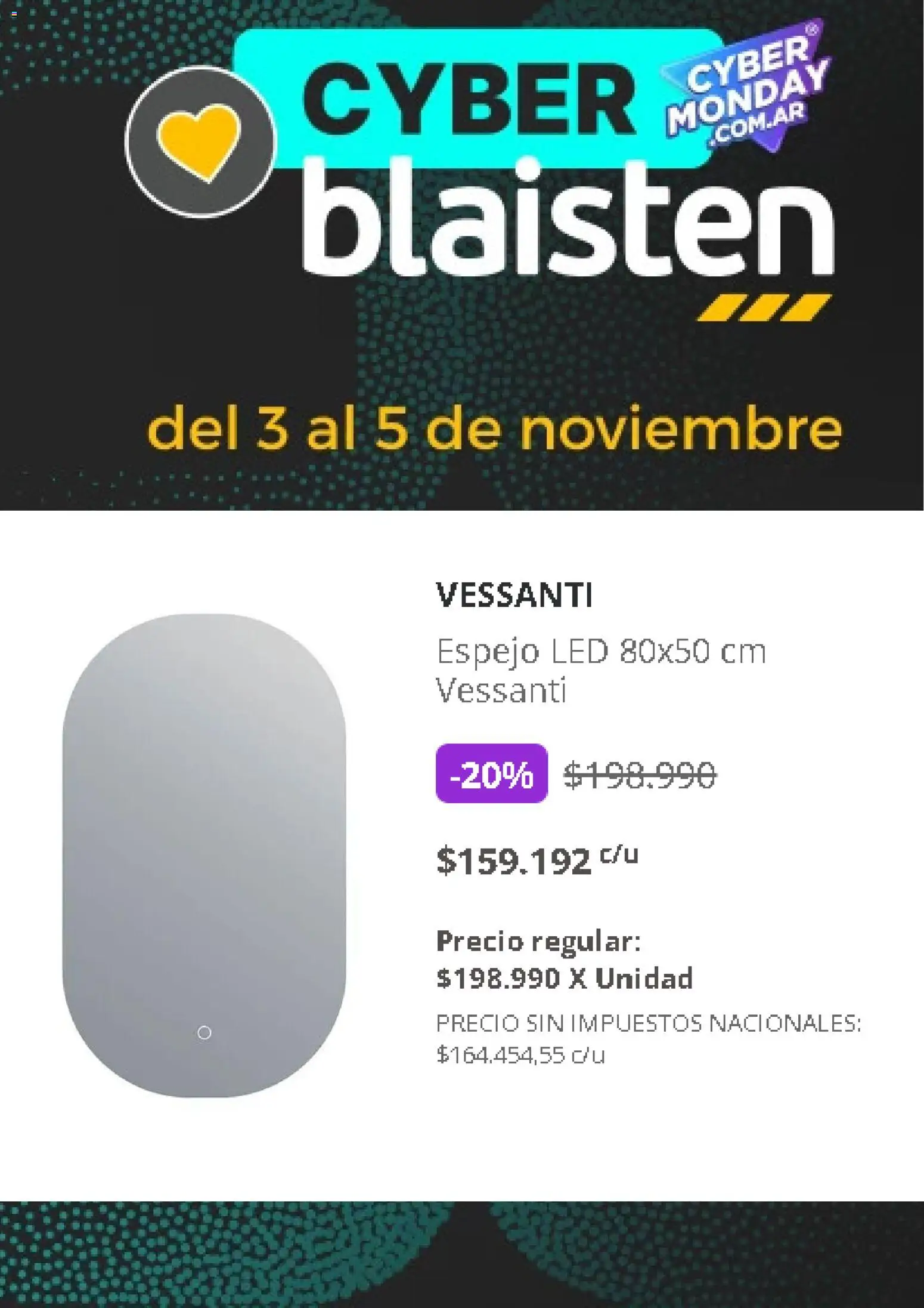 Blaisten - Cyber Monday  │ válido desde el 03.11.2025 | Página: 7 | Productos: Espejo