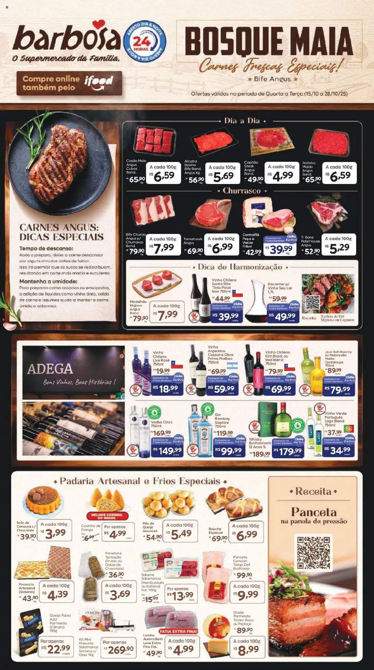 Barbosa Supermercados Folheto - válido de 15.10.2025 | Página: 1 | Produtos: Alcatra, Salame, Vinho, Boné