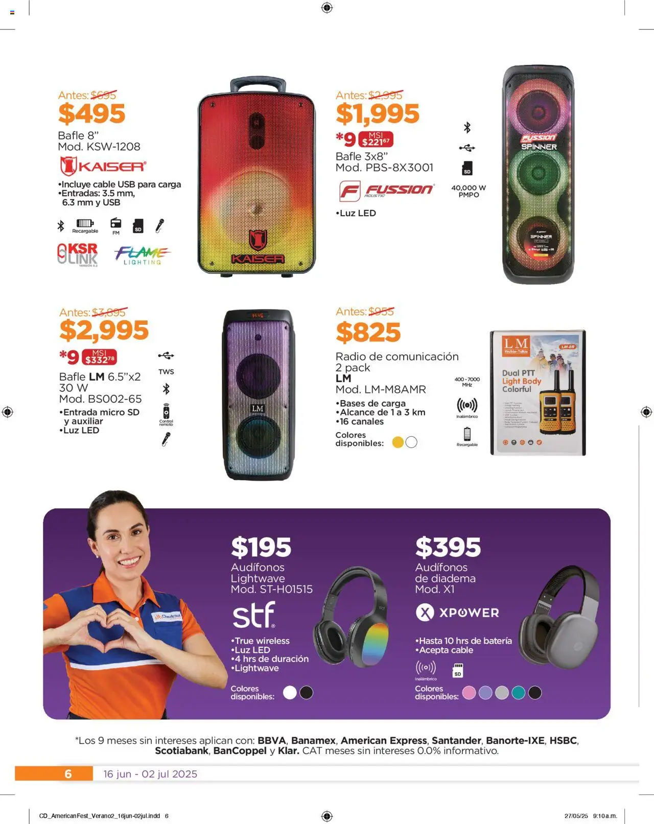 Nuevas ofertas de Chedraui válidas en toda la República Mexicana desde el 16.06.2025. ¡Encuentra las mejores ofertas en Chedraui folleto! | Página: 6 | Productos: Cable USB, Audífonos, Cable, Batería
