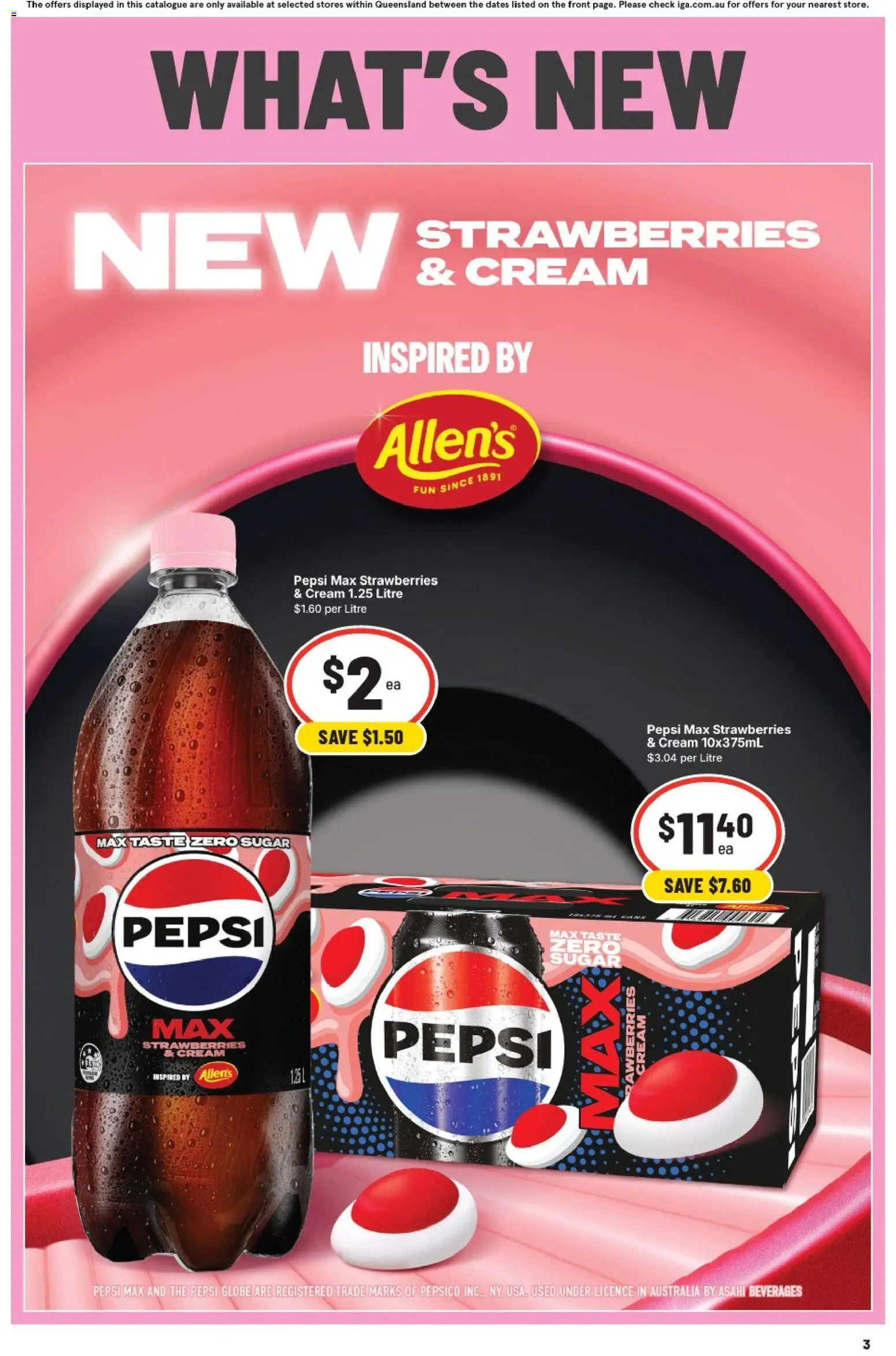 IGA catalogue - valid from 07.01.2026 | Page: 6 | Products: Strawberries, Pepsi, Cream, Pepsi Max