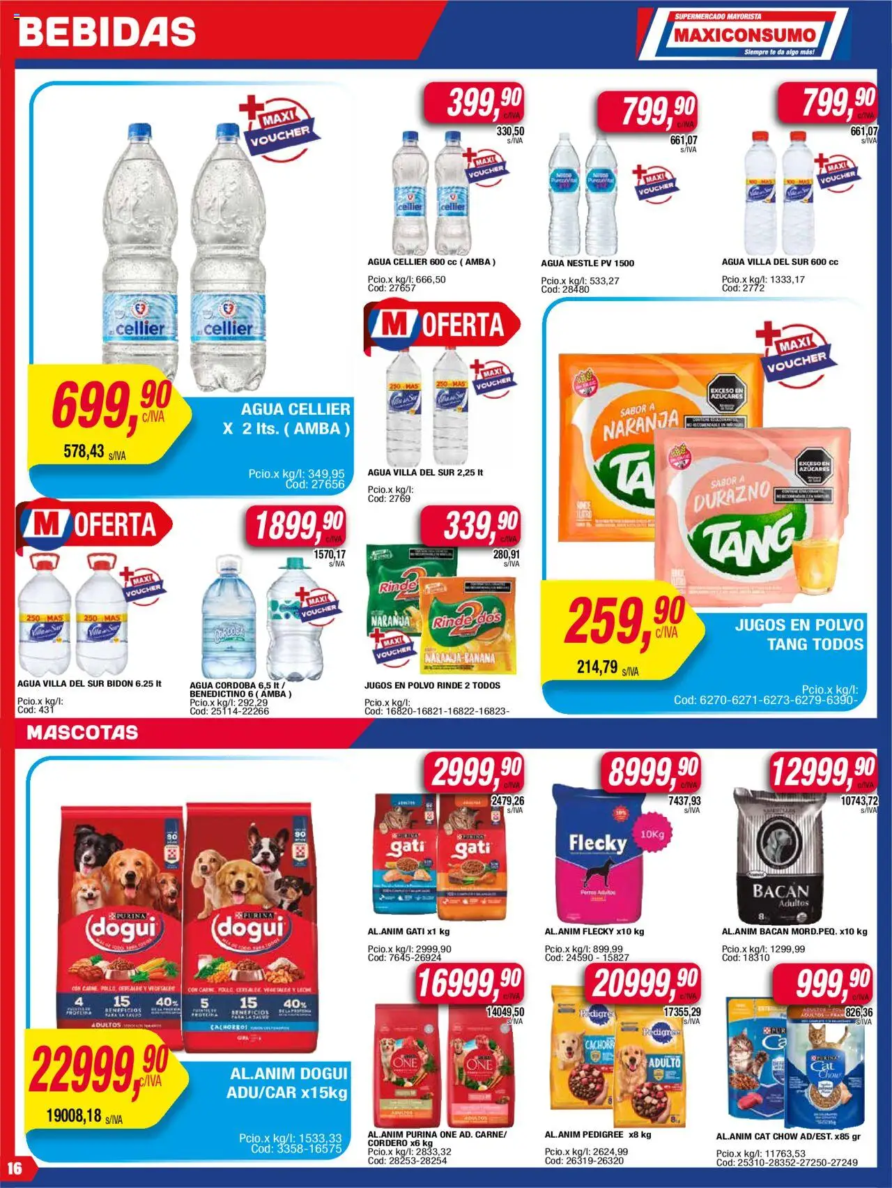 Maxiconsumo ofertas │ válido desde el 11.08.2025 | Página: 16 | Productos: Bidón, Polvo, Agua, Leche