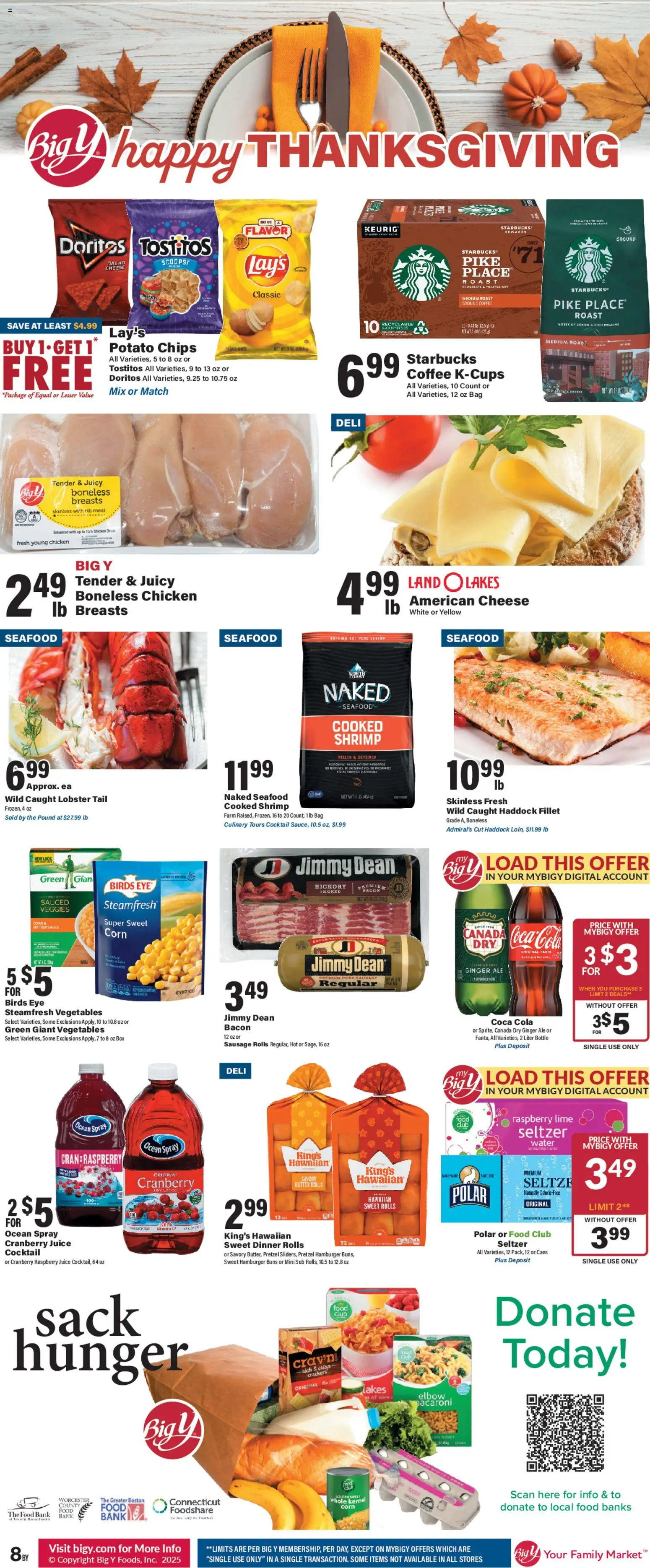 Big Y Weekly Ad - valid from 20.11.2025 | Page: 2 | Products: Corn, Seafood, Sausage, Lime