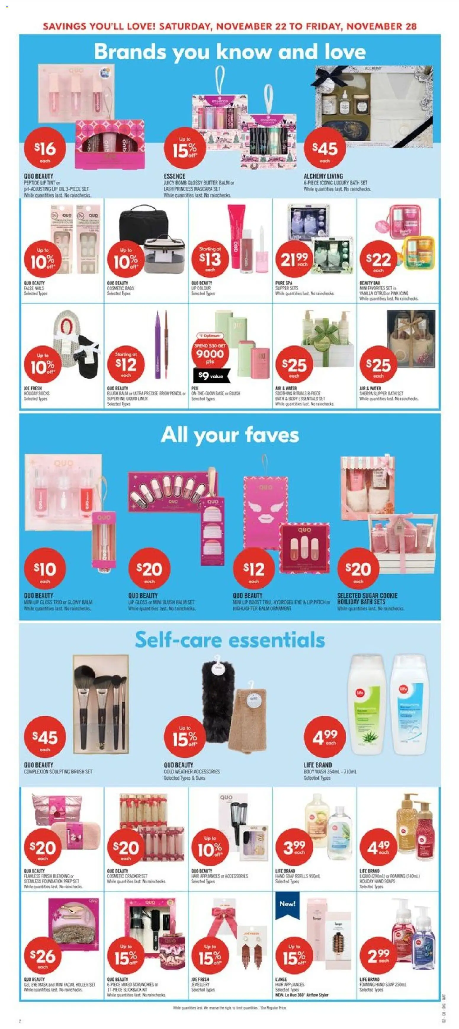 Shoppers flyer valid from 22.11.2025 | Page: 15 | Products: Blush, Mascara, Soap, Bath
