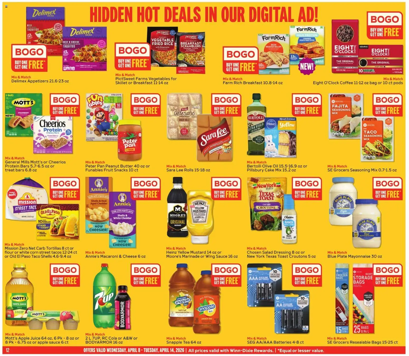 Winn Dixie Weekly Ad - valid from 08.04.2026 | Page: 12 | Products: Corn, Pan, Butter, Oil