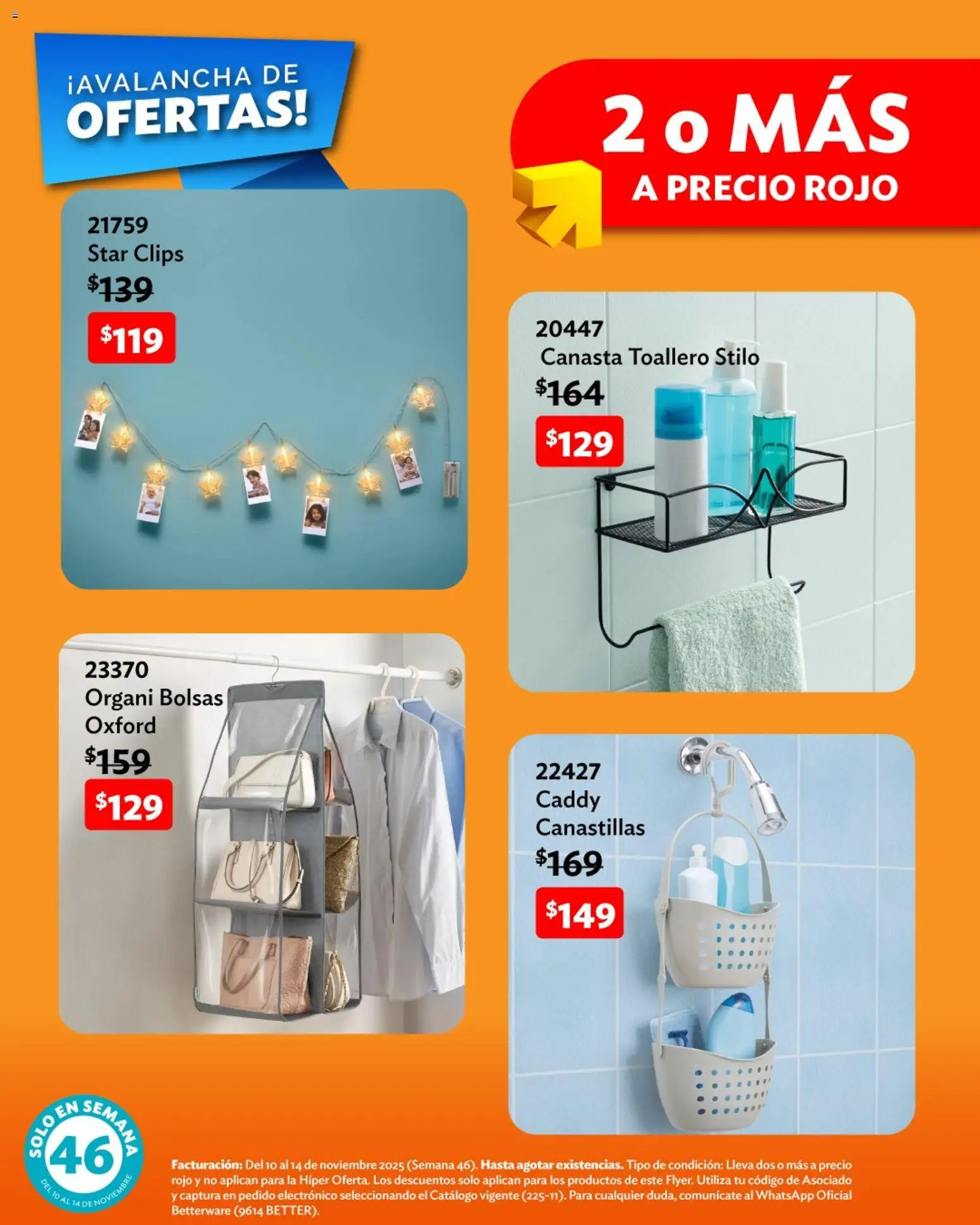 Nuevas ofertas de Betterware válidas en toda la República Mexicana desde el 10.11.2025. ¡Encuentra las mejores ofertas en Betterware catálogo Ofertas! | Página: 3 | Productos: Toallero, Canasta