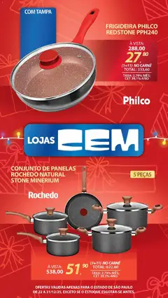 Lojas Cem - Ofertas atuais - Pré-Visualização do folheto da loja Lojas Cem, válido de 22.12.2025 | Página: 83 | Produtos: Frigideira, Conjunto de panelas, Carne