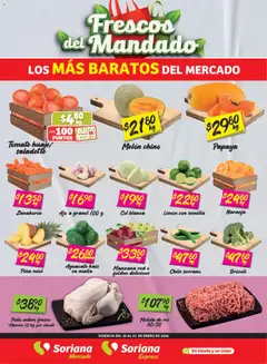 Vista previa de Soriana - Frescos del Mandado Mercado: Ags, Nay, Jal, Qro, Col, Mich, Gto, Hgo, Tlax, Mor, Pue, Gro, Oax, Edo. de Mex, CDMX, Zac y, nuevo folleto de la tienda, válido en México a partir del 20.01.2026