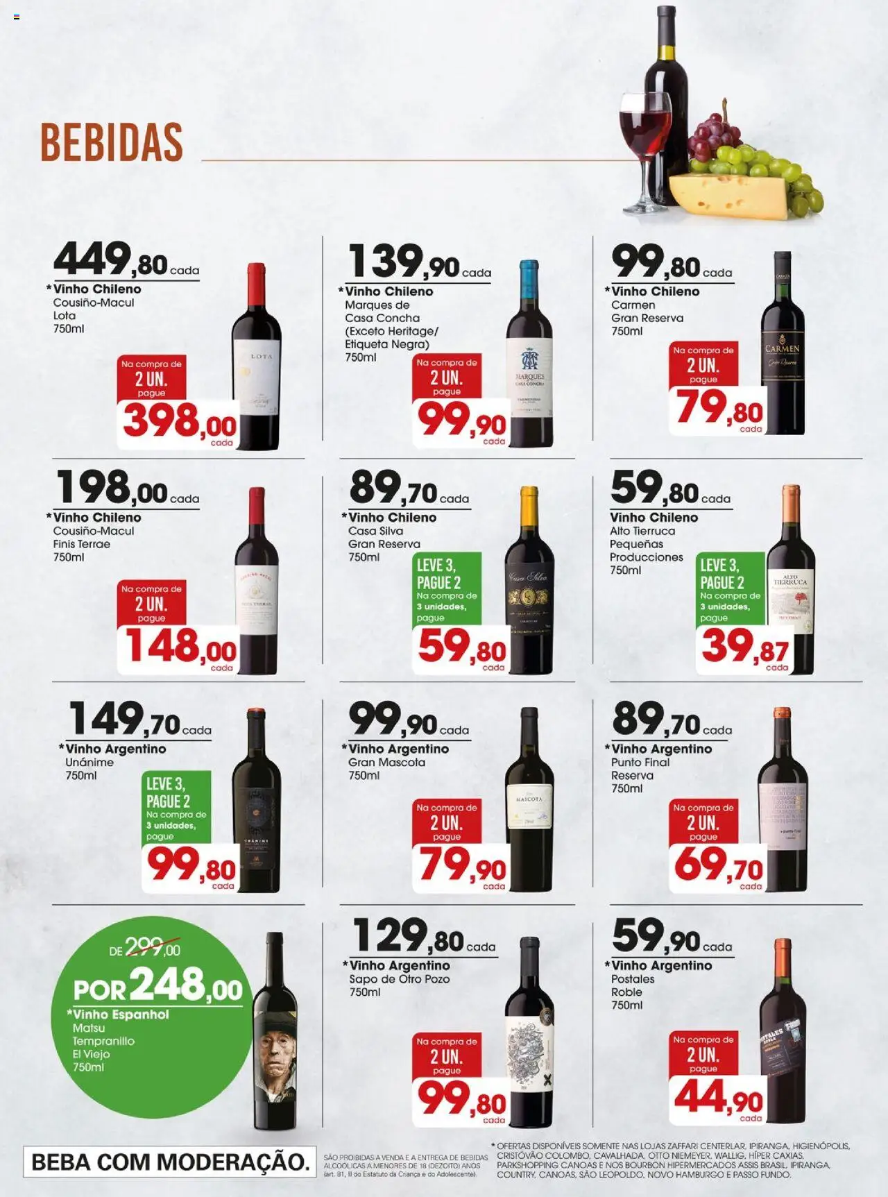 Zaffari Folheto - válido de 29.07.2025 | Página: 14 | Produtos: Cará, Vinho, Bourbon
