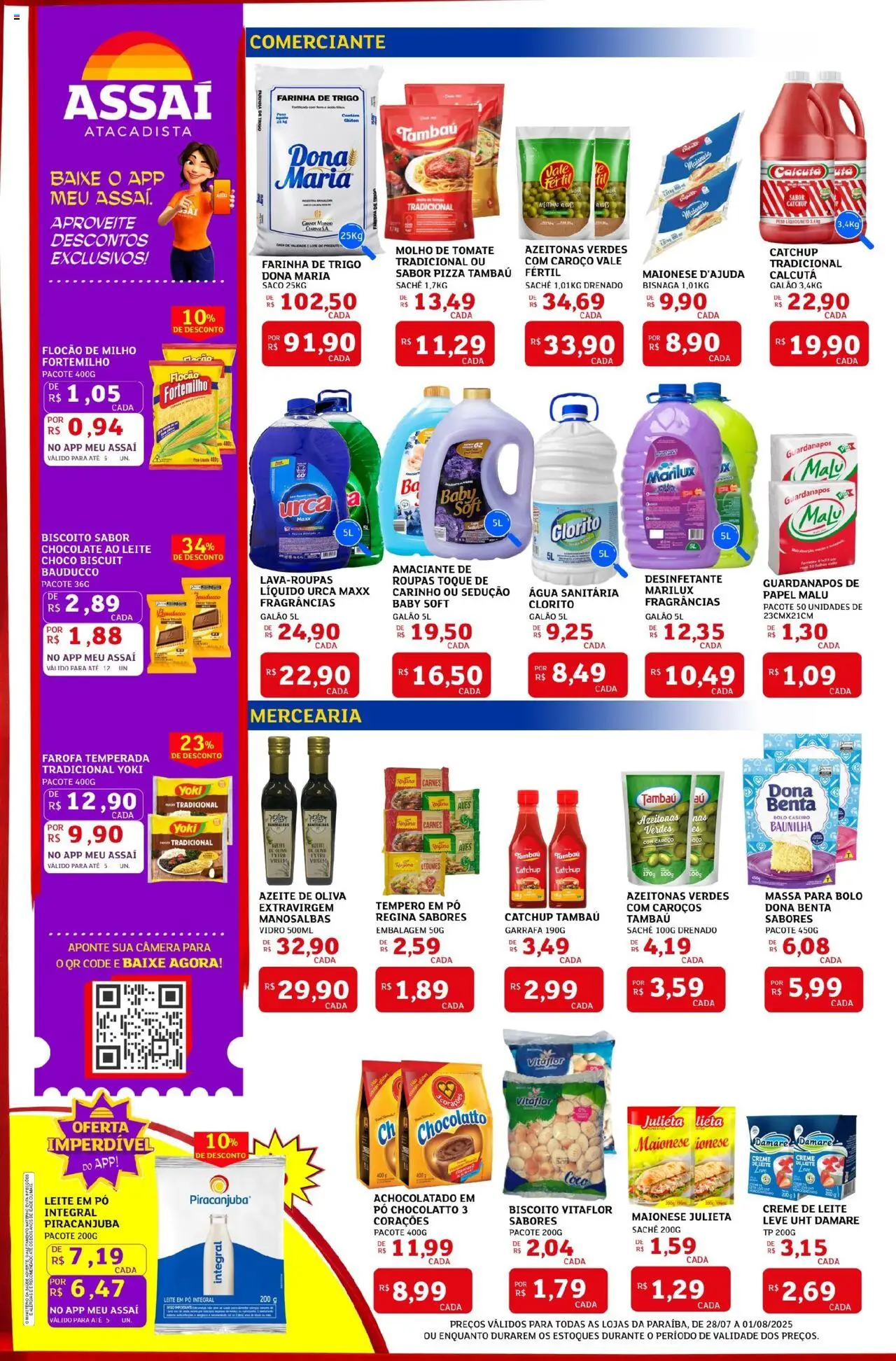 Assaí Atacadista Folheto - válido de 28.07.2025 | Página: 2 | Produtos: Achocolatado, Massa, Maionese, Farofa