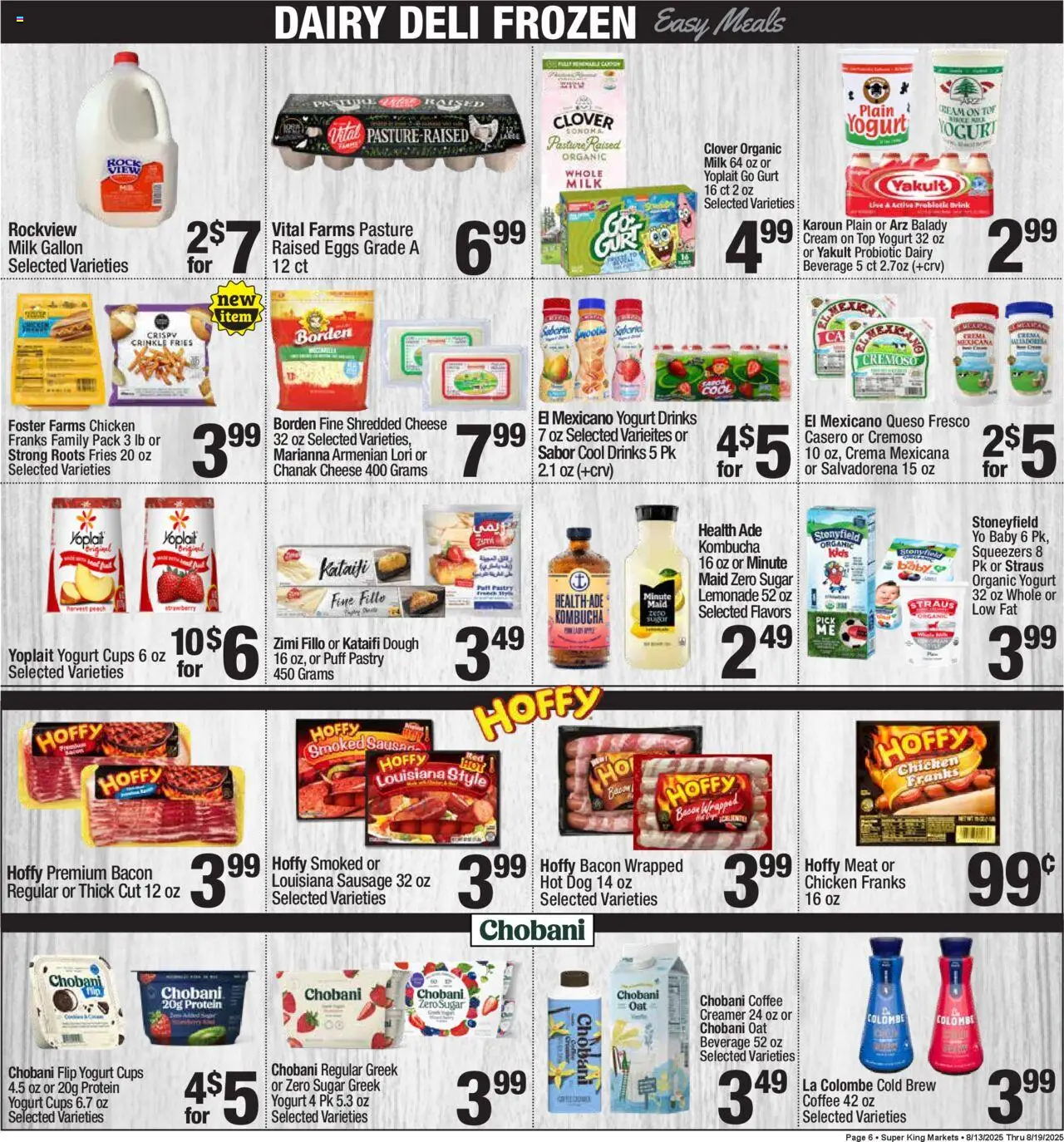 Super King - Weekly Ad - valid from 13.08.2025 | Page: 6 | Products: Milk, Yogurt, Eggs, Sausage