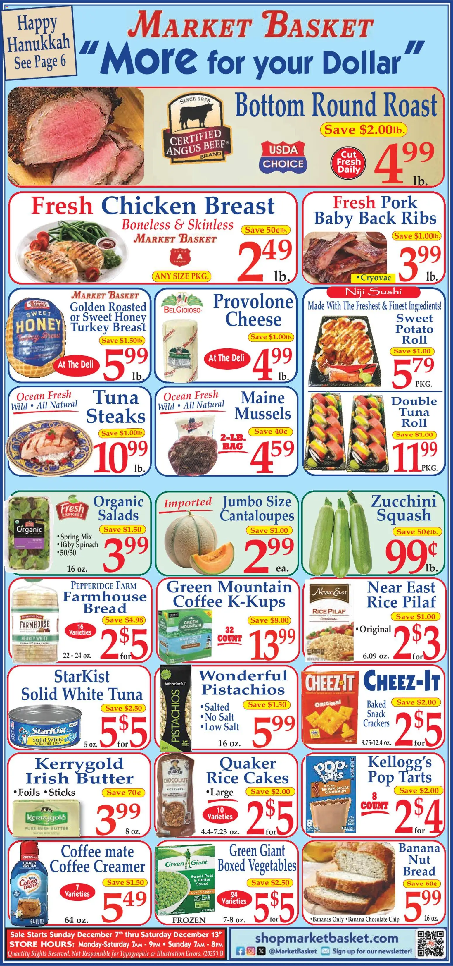 Market Basket Ad - valid from 07.12.2025 | Page: 1 | Products: Basket, Butter, Chocolate, Sugar