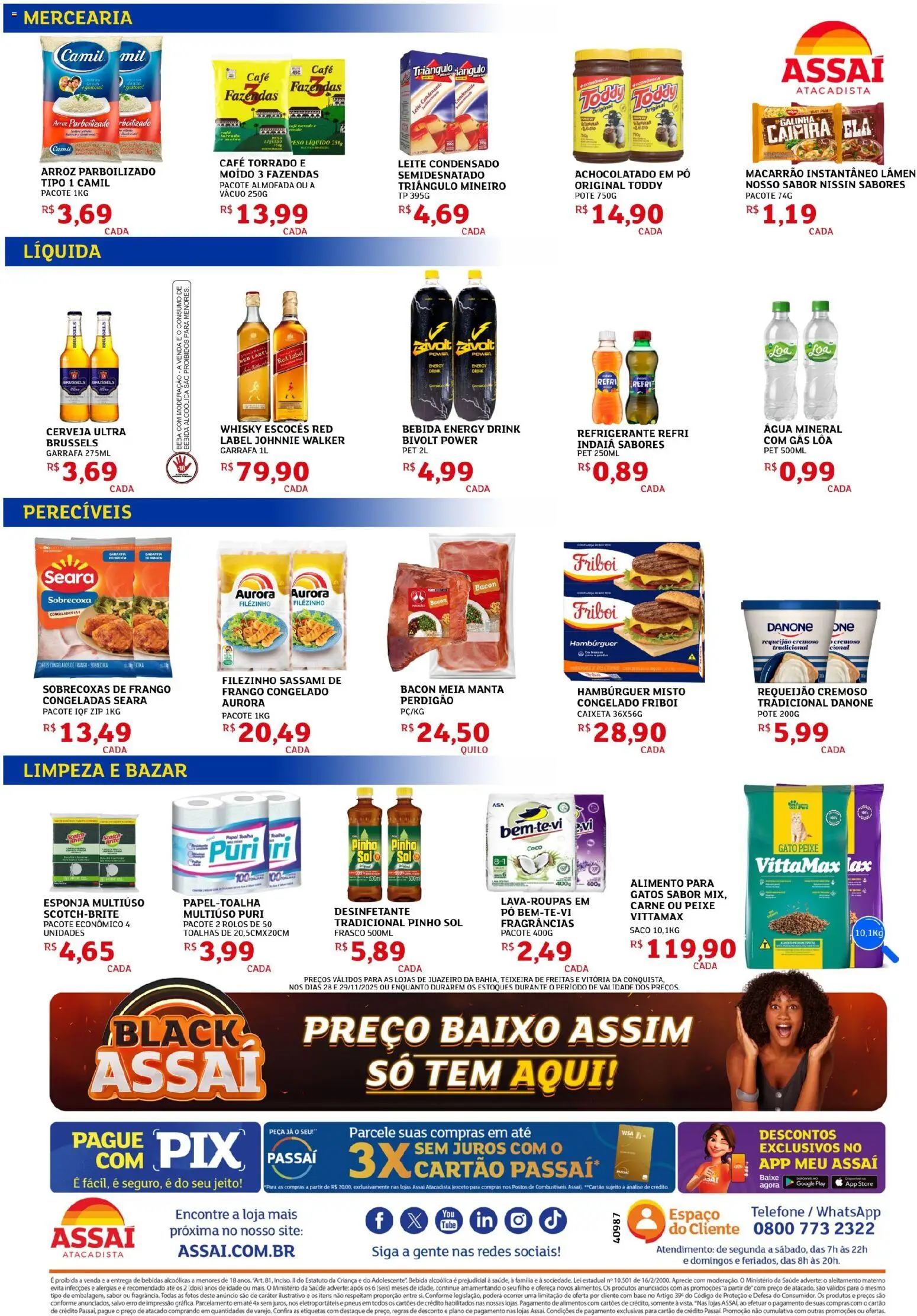 Assaí Atacadista Folheto - válido de 28.11.2025 | Página: 2 | Produtos: Pneus, Hambúrguer, Frango, Requeijão