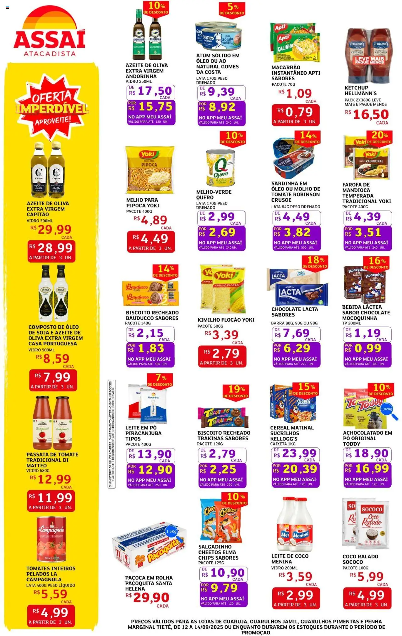 Assaí Atacadista Folheto - válido de 12.09.2025 | Página: 2 | Produtos: Coco, Tomates, Ketchup, Sucrilhos