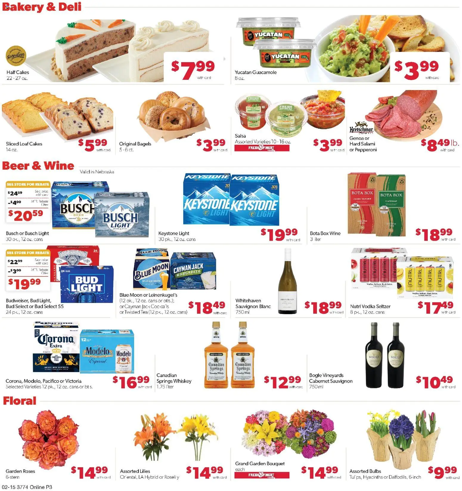 Family Fare Weekly Ad - NE - valid from 15.02.2026 | Page: 8 | Products: Bakery, Salami, Wine, Tea