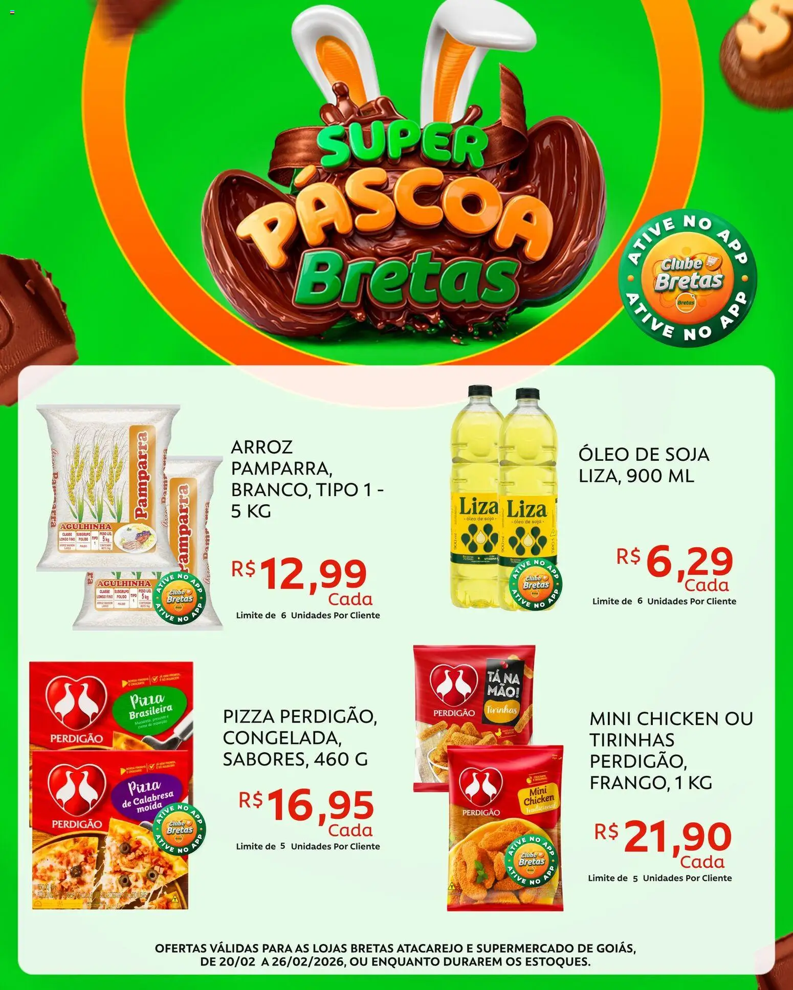 Bretas Folheto - válido de 20.02.2026 | Página: 2 | Produtos: Pizza, Arroz, Creme, Requeijão