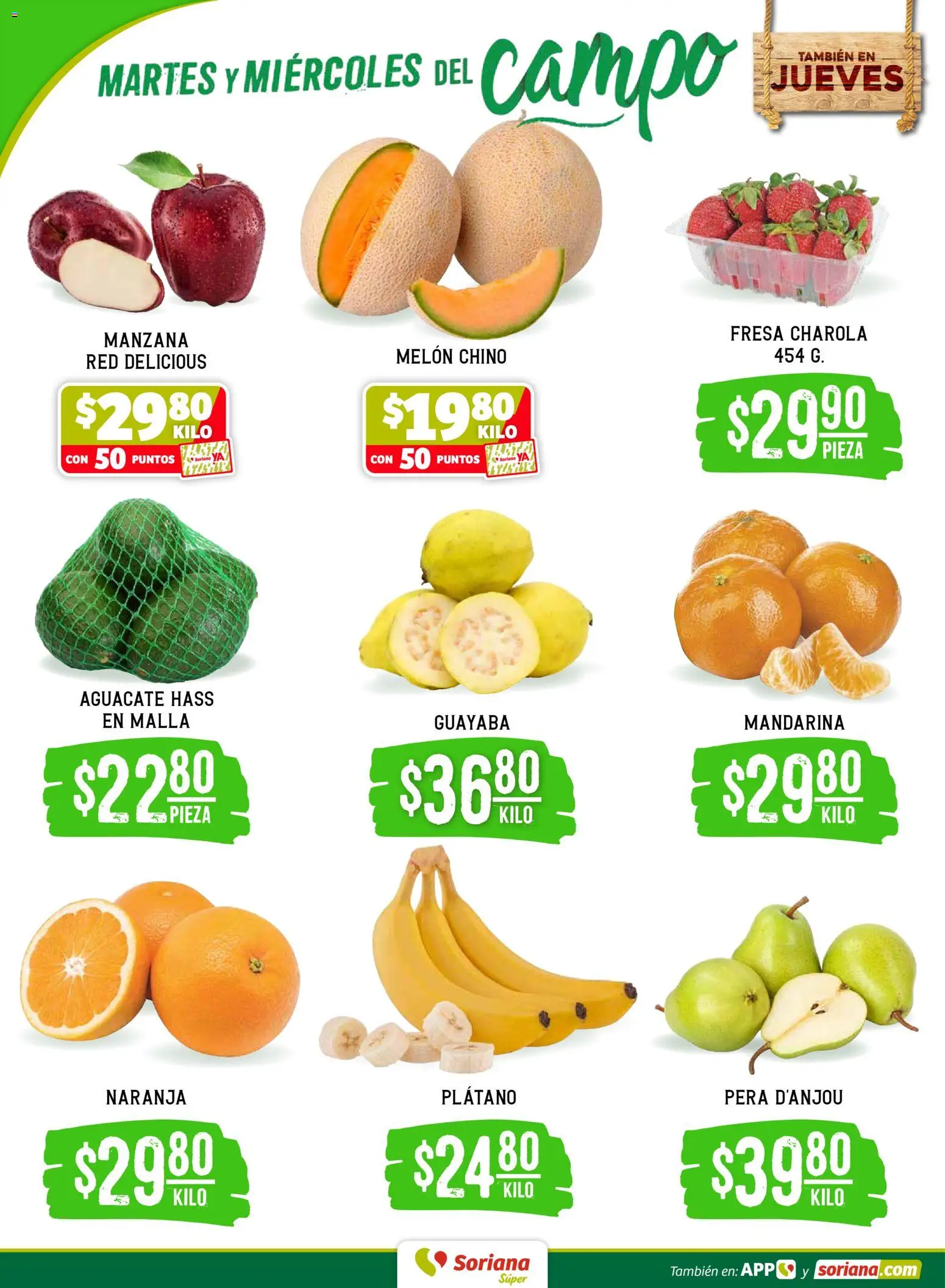 Nuevas ofertas de Soriana válidas en toda la República Mexicana desde el 14.04.2026. ¡Encuentra las mejores ofertas en Soriana Martes y Miércoles del Campo Súper: Saltillo y Torreón! | Página: 2 | Productos: Pera, Melón, Manzana, Malla