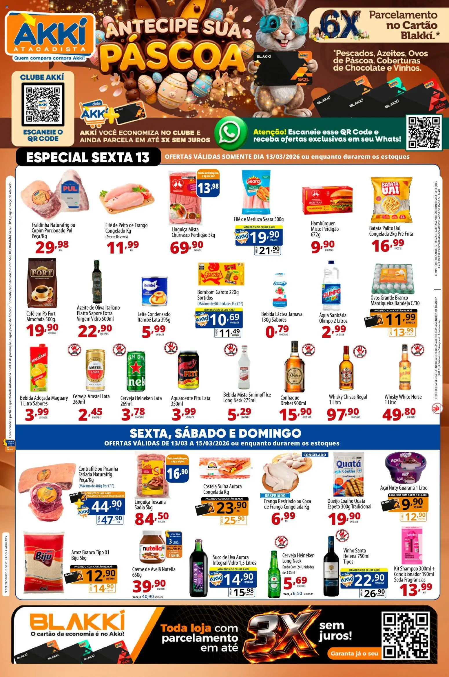 Akki Atacadista Folheto - válido de 13.03.2026 | Página: 1 | Produtos: Guaraná, Arroz, Bombom, Creme de avelã