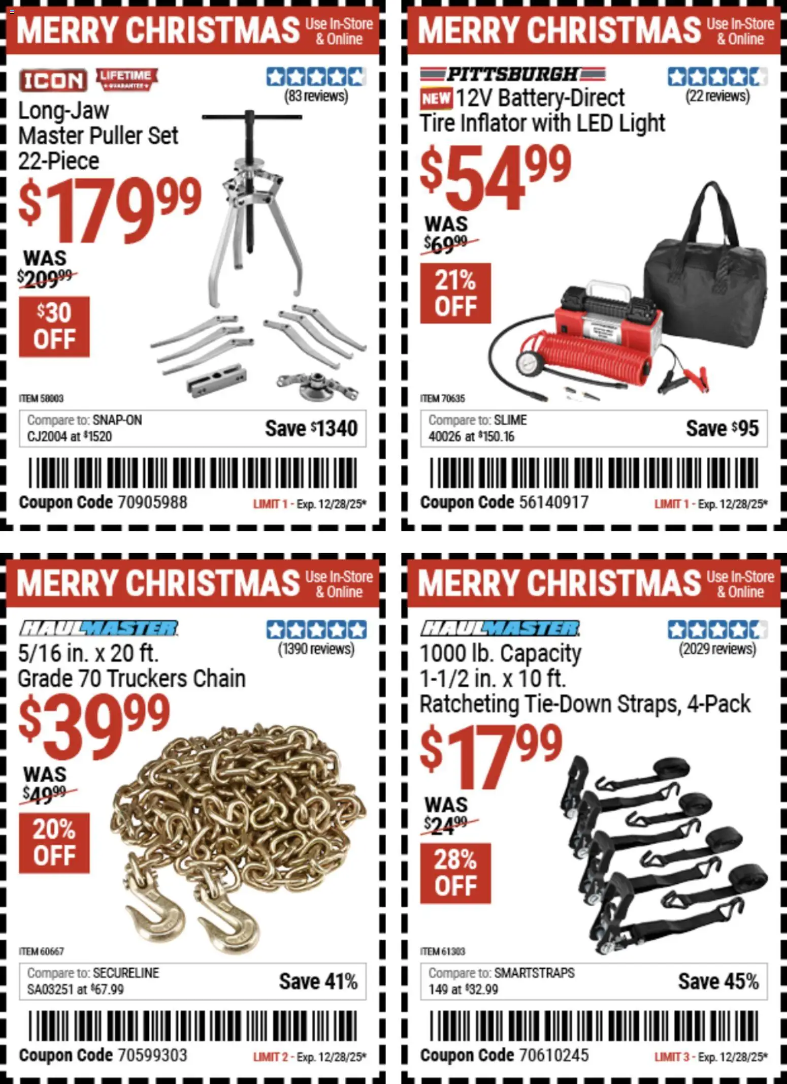 Harbor Freight Christmas Coupon Deals - valid from 15.12.2025 | Page: 12 | Products: Tire