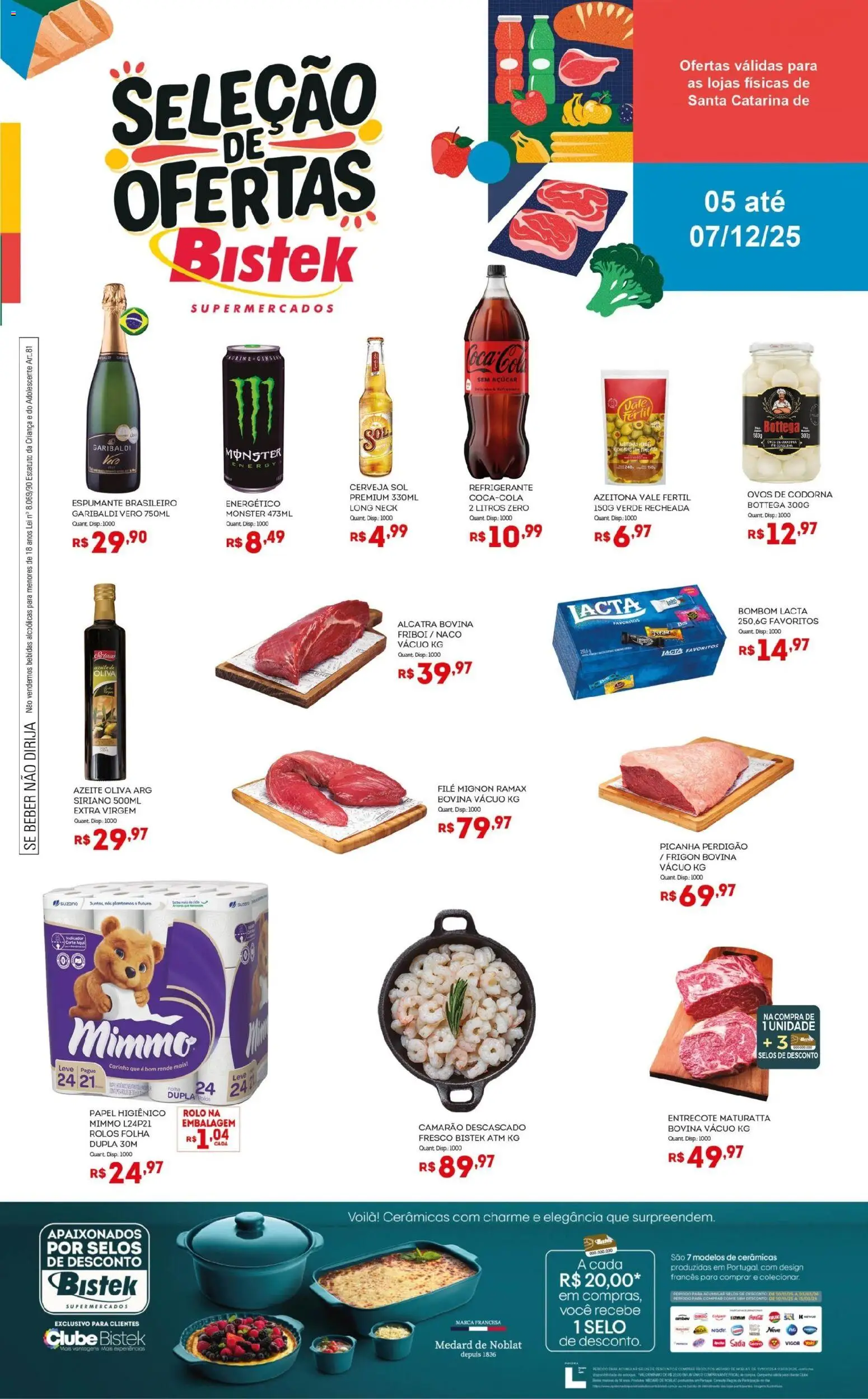 Bistek Supermercados Folheto - válido de 05.12.2025 | Página: 1 | Produtos: Alcatra, Filé mignon, Ovos, Refrigerante