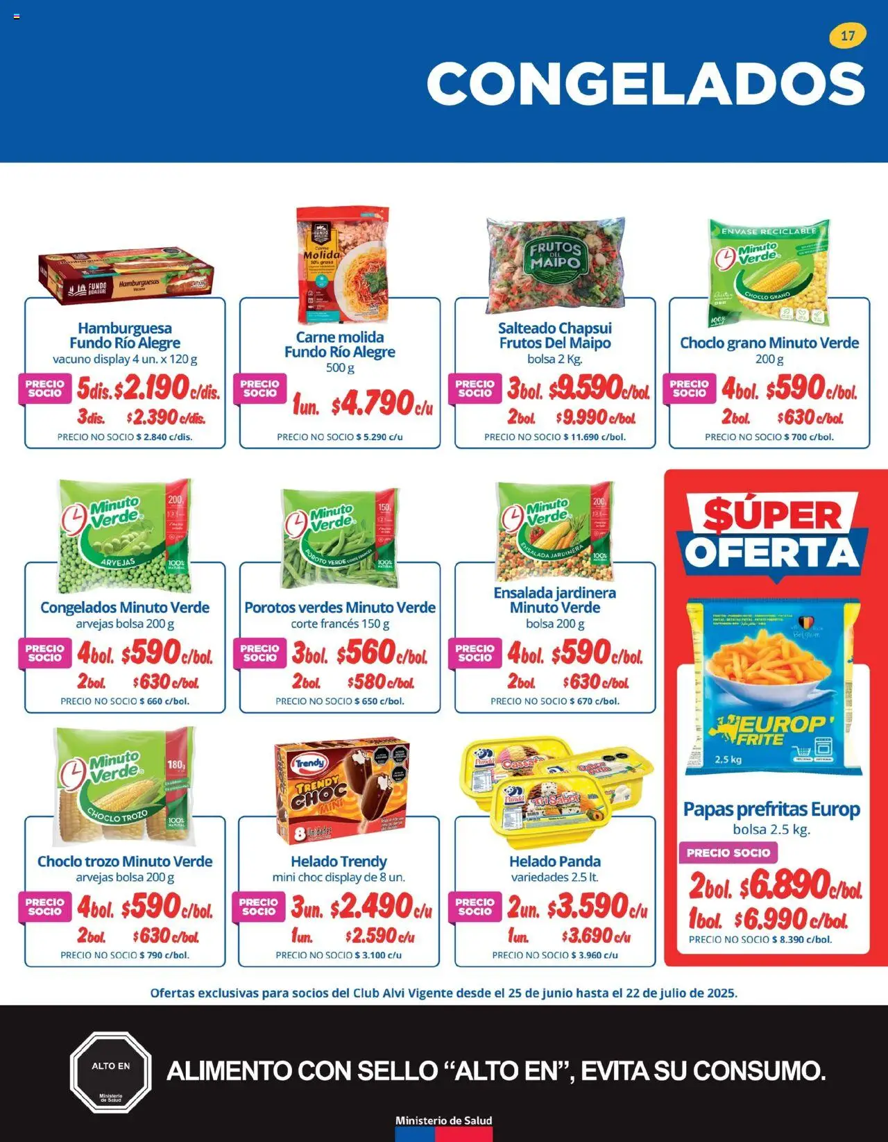 Alvi catálogo │ válido desde el 25.06.2025 | Página: 17 | Productos: Porotos, Helado, Ensalada, Arvejas