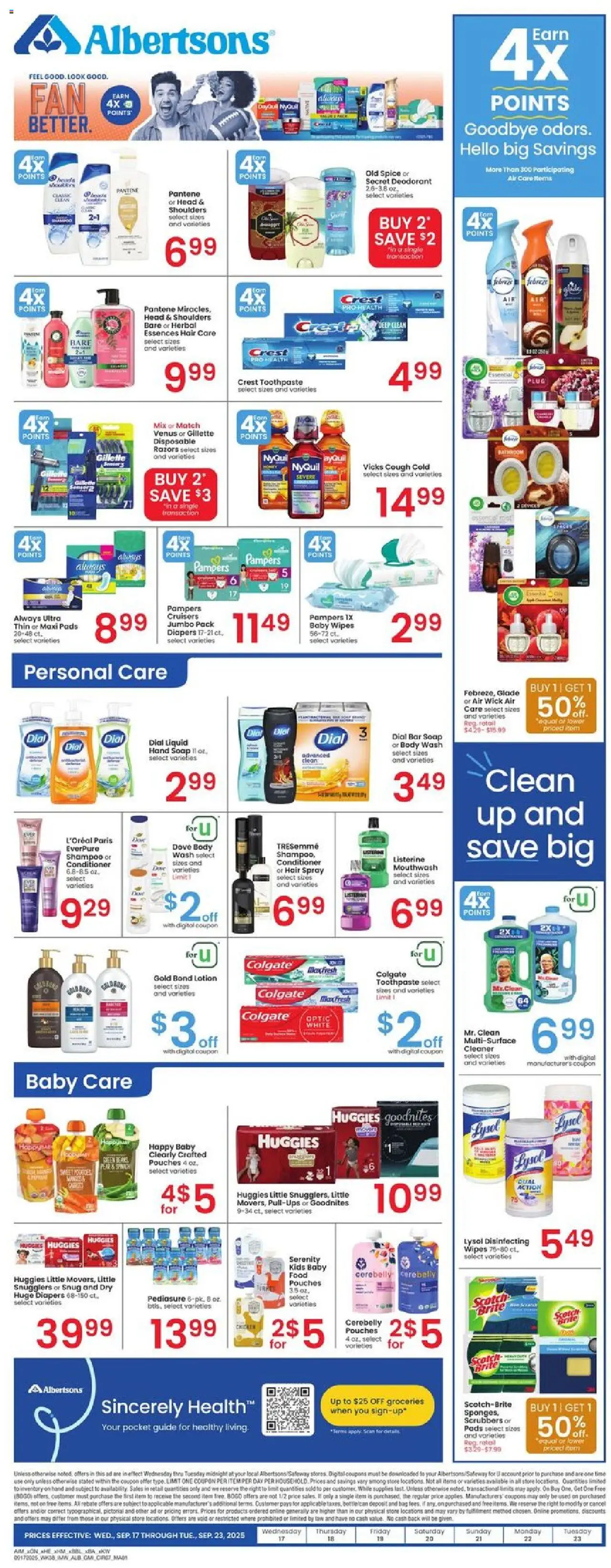 Albertsons Weekly Ad - valid from 17.09.2025 | Page: 7 | Products: Conditioner, Soap, Mouthwash, Bar Soap