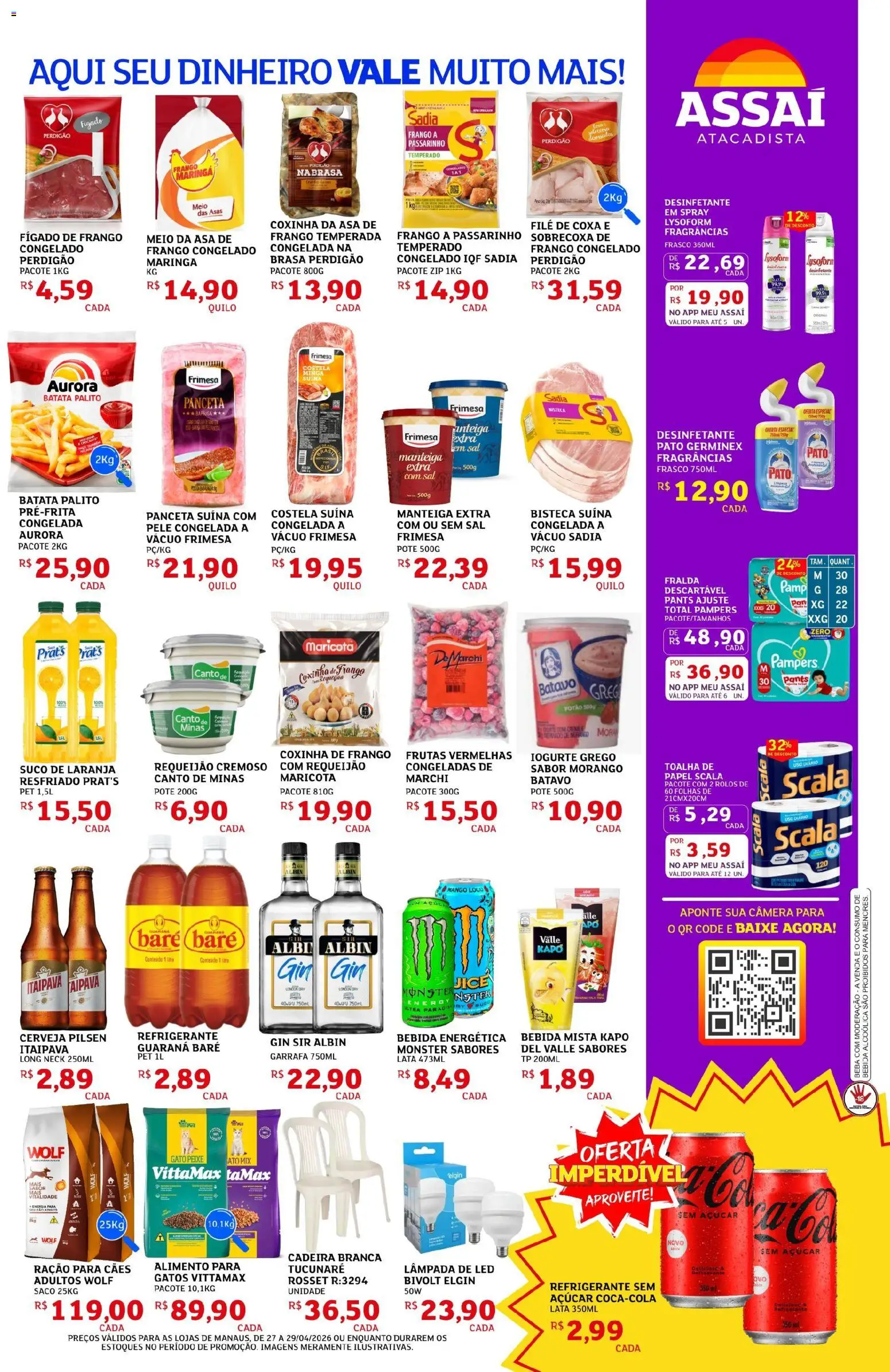 Assaí Atacadista Folheto - válido de 27.04.2026 | Página: 3 | Produtos: Guaraná, Açúcar, Batata, Desinfetante