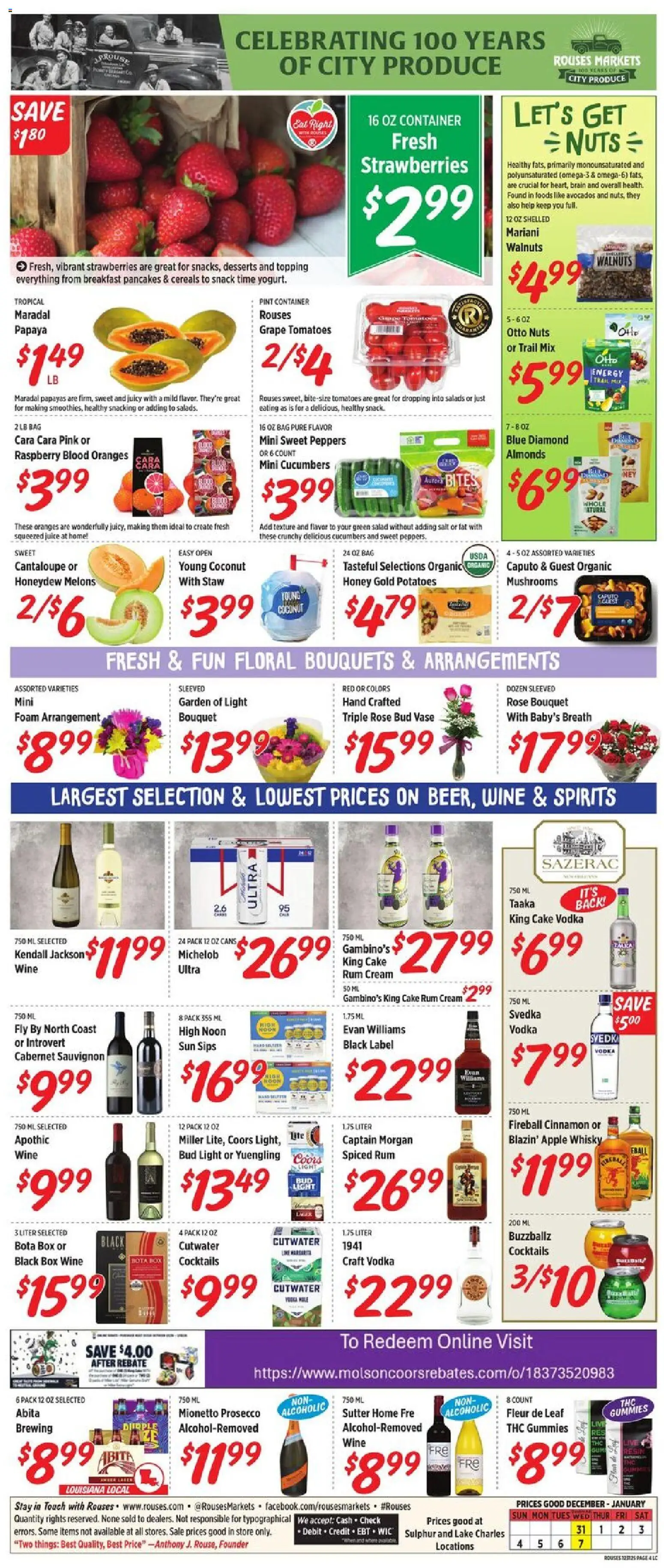 Rouses Weekly Ad - valid from 31.12.2025 | Page: 8 | Products: Peppers, Strawberries, Nuts, Potatoes