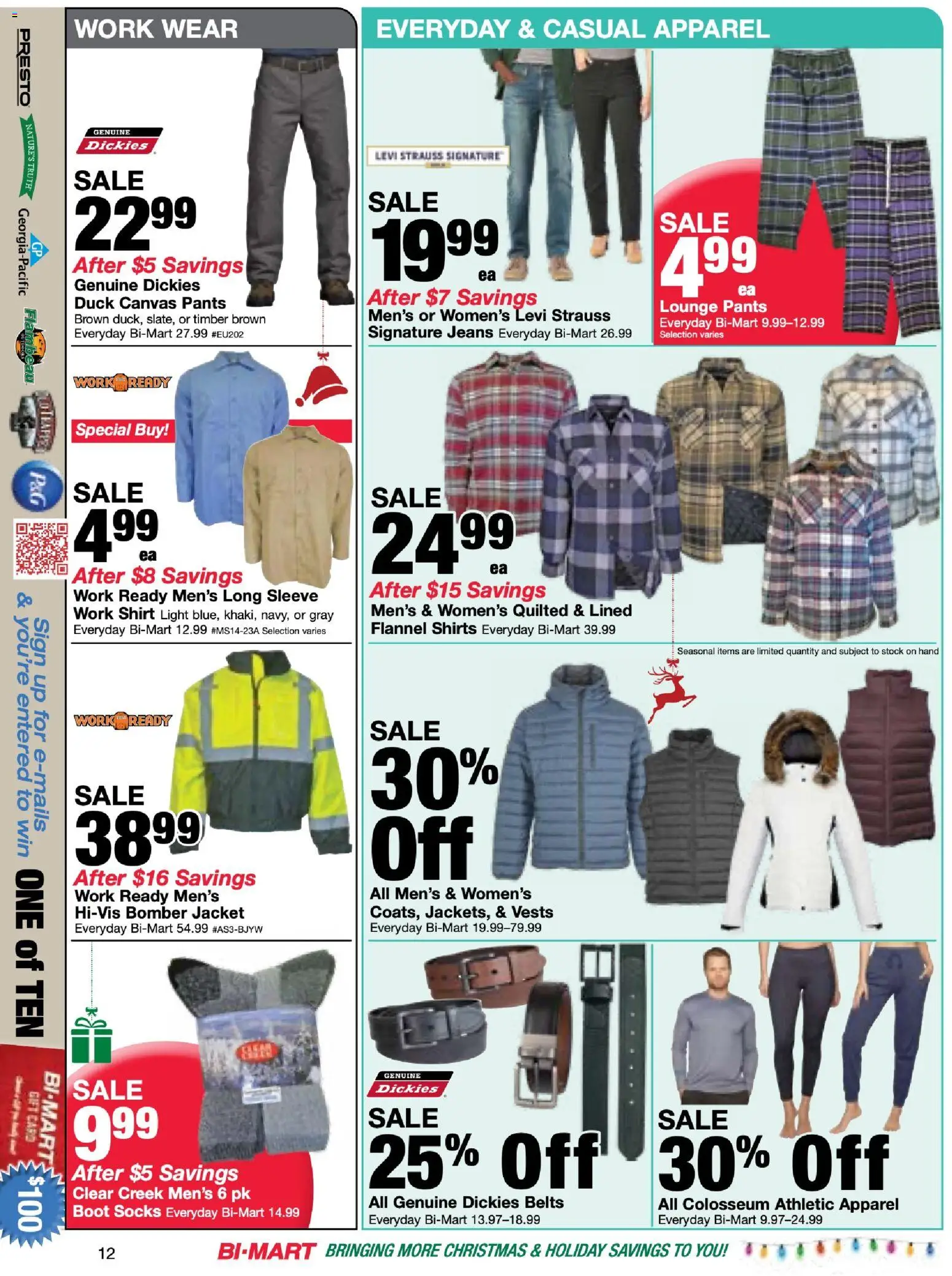 Bi-Mart Membership Savings Book - valid from 02.12.2025 | Page: 12 | Products: Jacket, Pants, Socks, Jeans