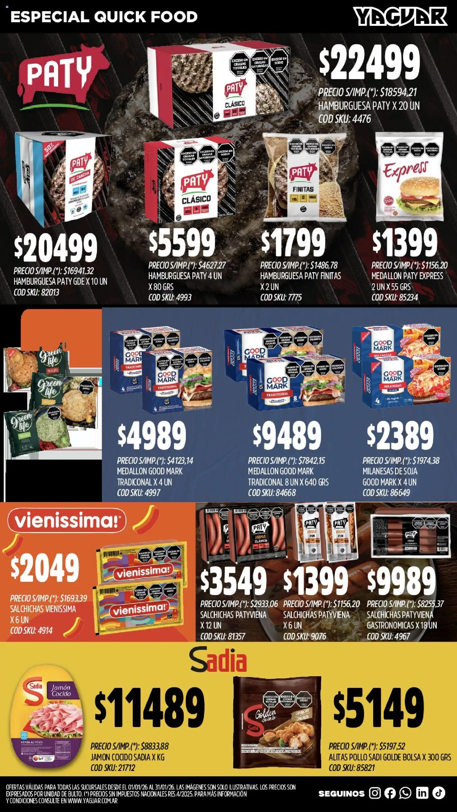 Yaguar - Aliados de tu bolsillo │ válido desde el 01.01.2026 | Página: 2 | Productos: Bolsa, Peso, Jamón cocido, Jamón