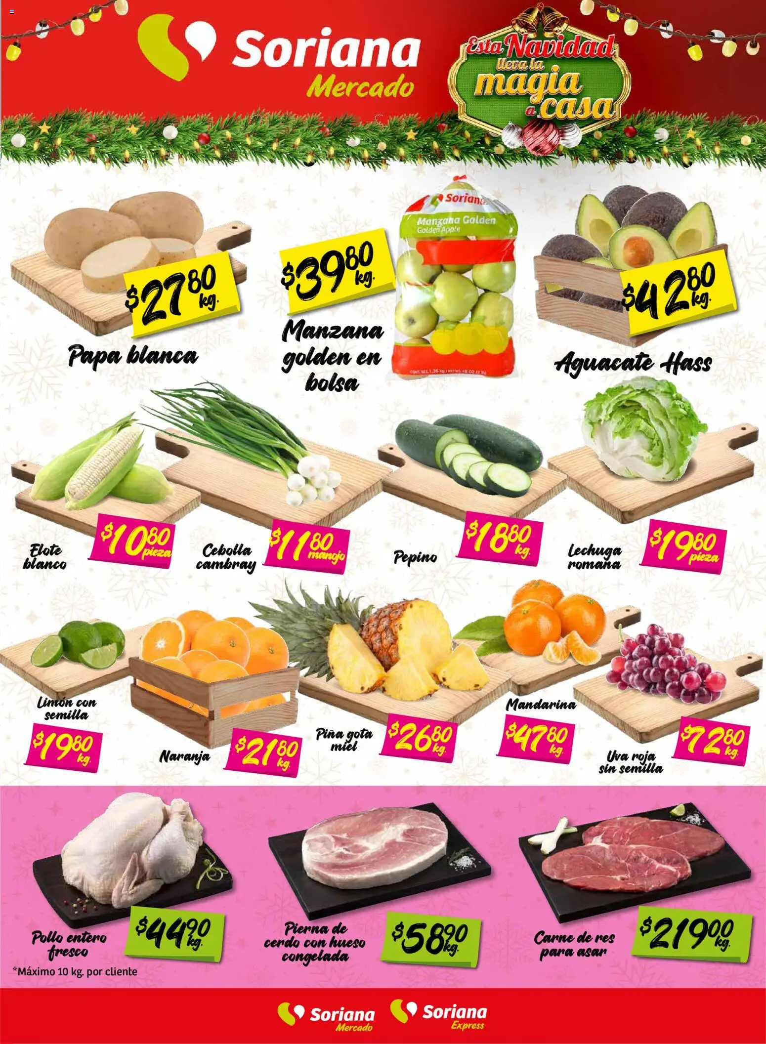 Nuevas ofertas de Soriana válidas en toda la República Mexicana desde el 04.12.2025. ¡Encuentra las mejores ofertas en Soriana - Fin de Semana Mercado: Coah, Chih y Dur! | Página: 5 | Productos: Pollo, Manzana, Lechuga, Aguacate