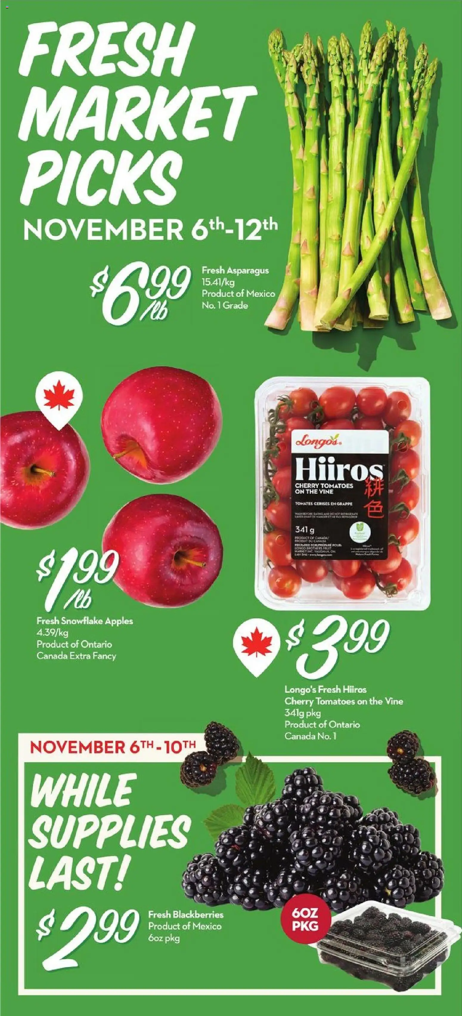 Longo's flyer valid from 06.11.2025 | Page: 2 | Products: Apples, Tomatoes