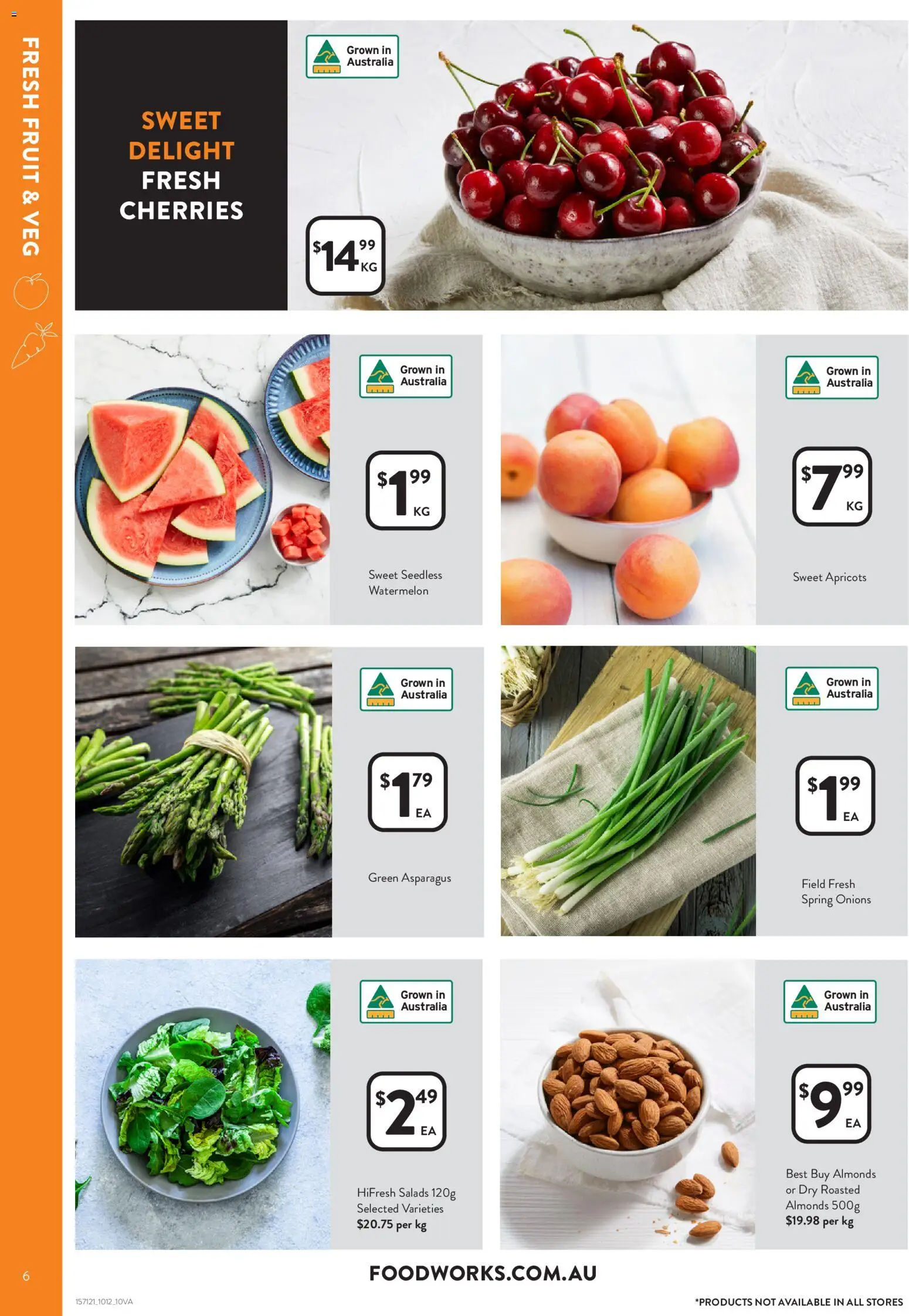 Foodworks catalogue - valid from 10.12.2025 | Page: 6 | Products: Almonds, Cherries, Onions, Watermelon