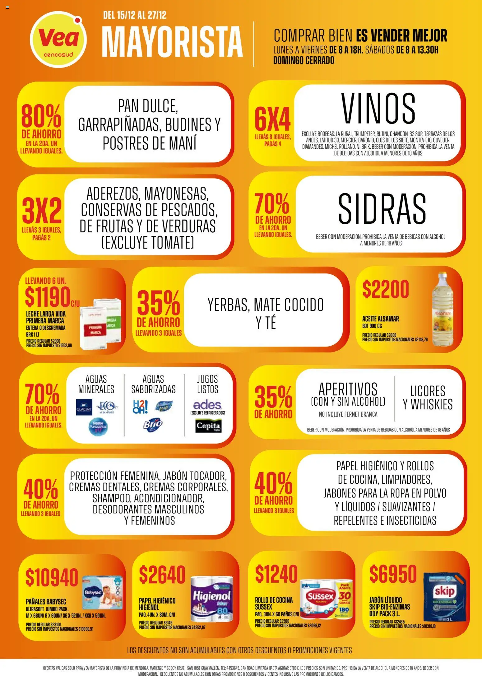 Vea - Ofertas Vea mayorista │ válido desde el 15.12.2025 | Página: 1 | Productos: Papel higiénico, Polvo, Mani, Ropa