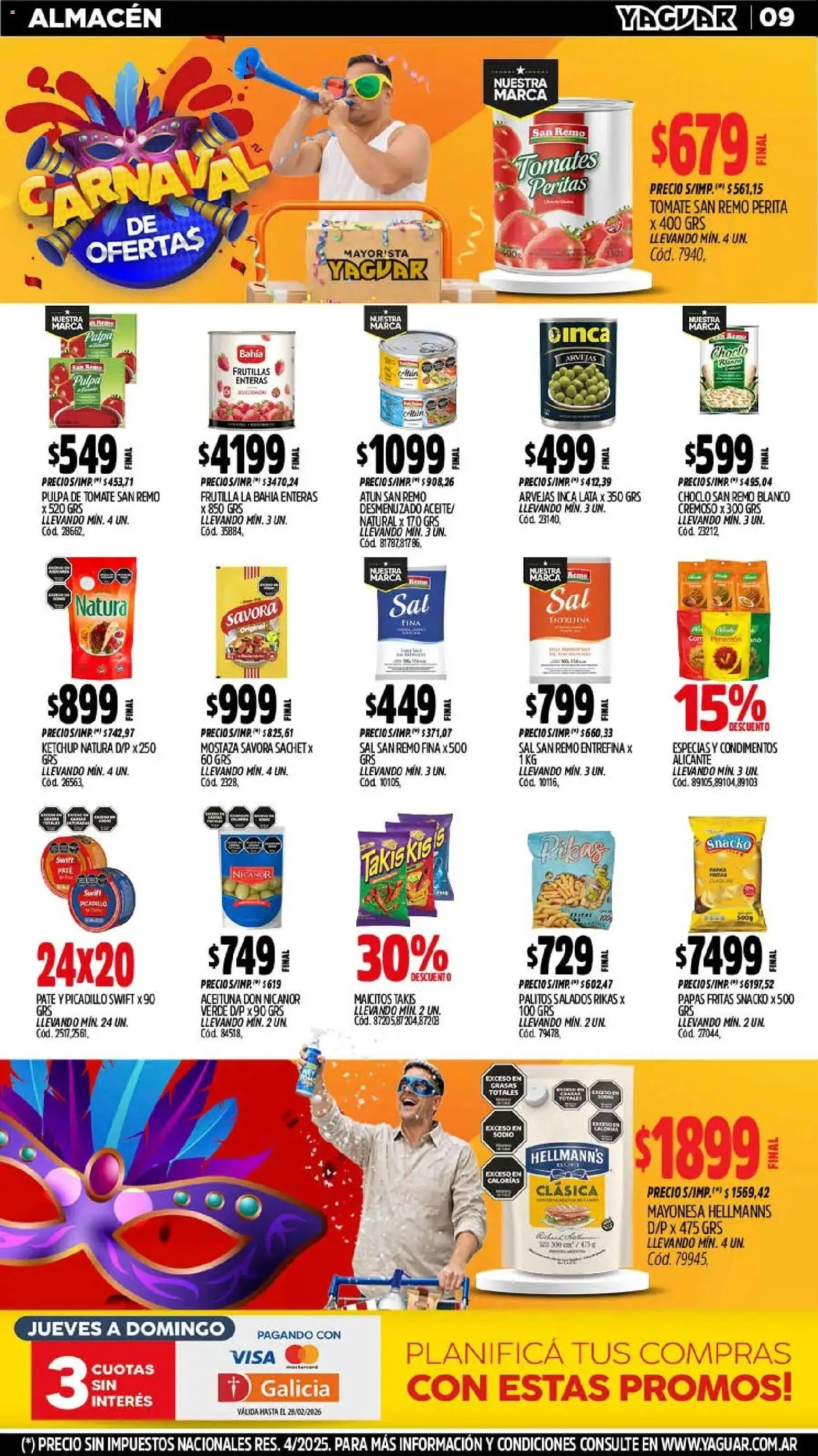 Yaguar - Oferta Semanal Jujuy │ válido desde el 16.02.2026 | Página: 9 | Productos: Frutilla, Mayonesa, Sal, Paté