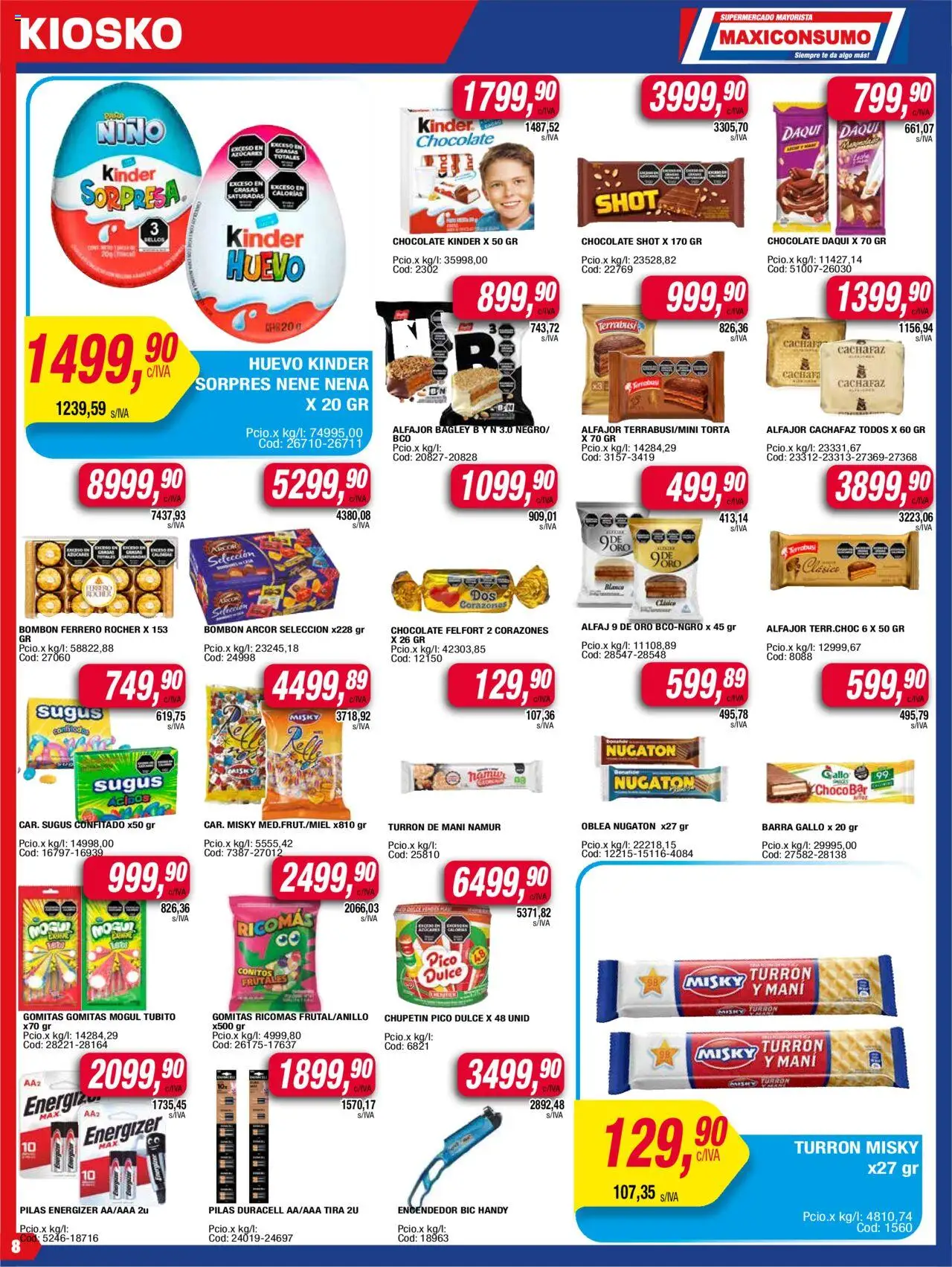 Maxiconsumo ofertas │ válido desde el 23.06.2025 | Página: 8 | Productos: Chocolate, Alfajor, Turrón, Té