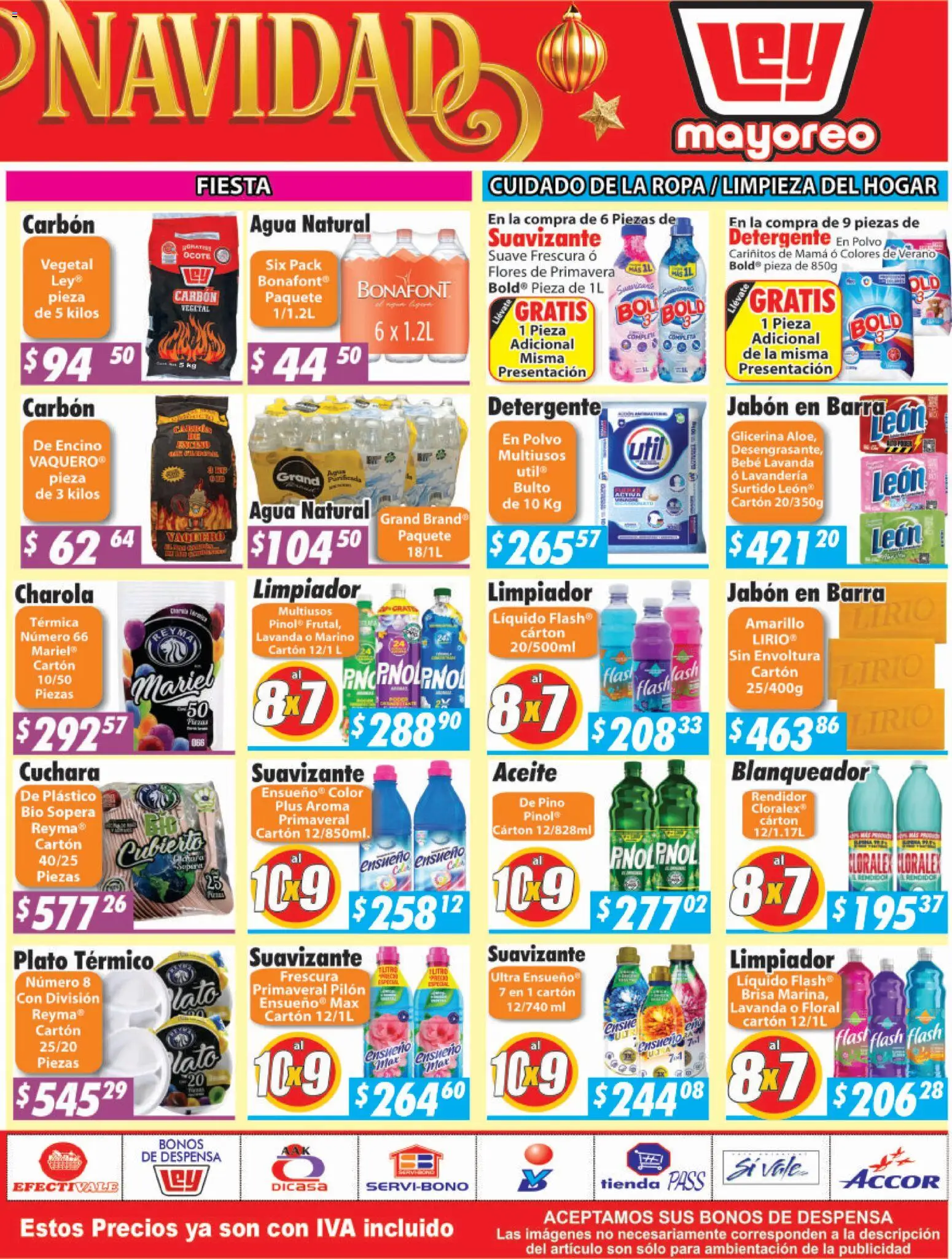 Nuevas ofertas de Casa Ley válidas en toda la República Mexicana desde el 15.12.2025. ¡Encuentra las mejores ofertas en Casa Ley folleto Frontera! | Página: 3 | Productos: Agua, Aceite, Suavizante, Jabón
