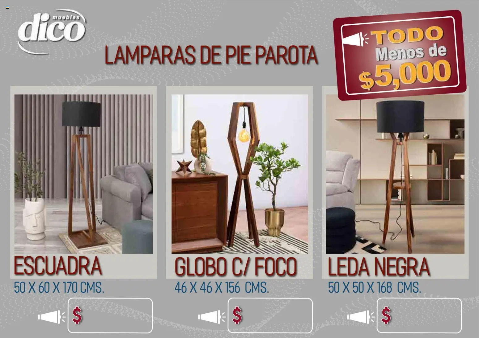 Nuevas ofertas de Muebles Dico válidas en toda la República Mexicana desde el 09.04.2026. ¡Encuentra las mejores ofertas en Muebles Dico catálogo Todo menos de 5000 Pacifico! | Página: 79 | Productos: Foco